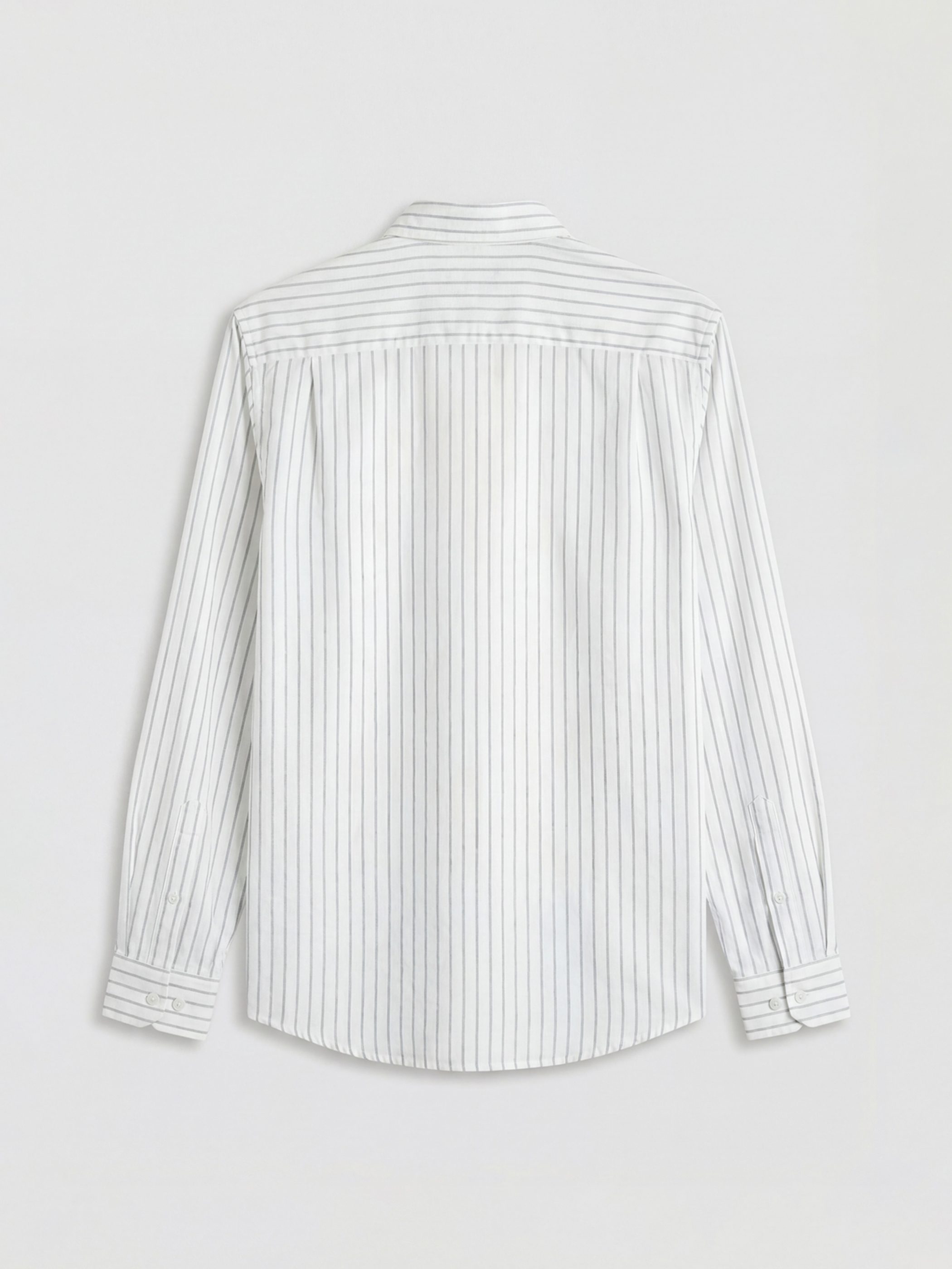 قميص بوبلين مُخَطَّط بقصة عادية للرجال-5