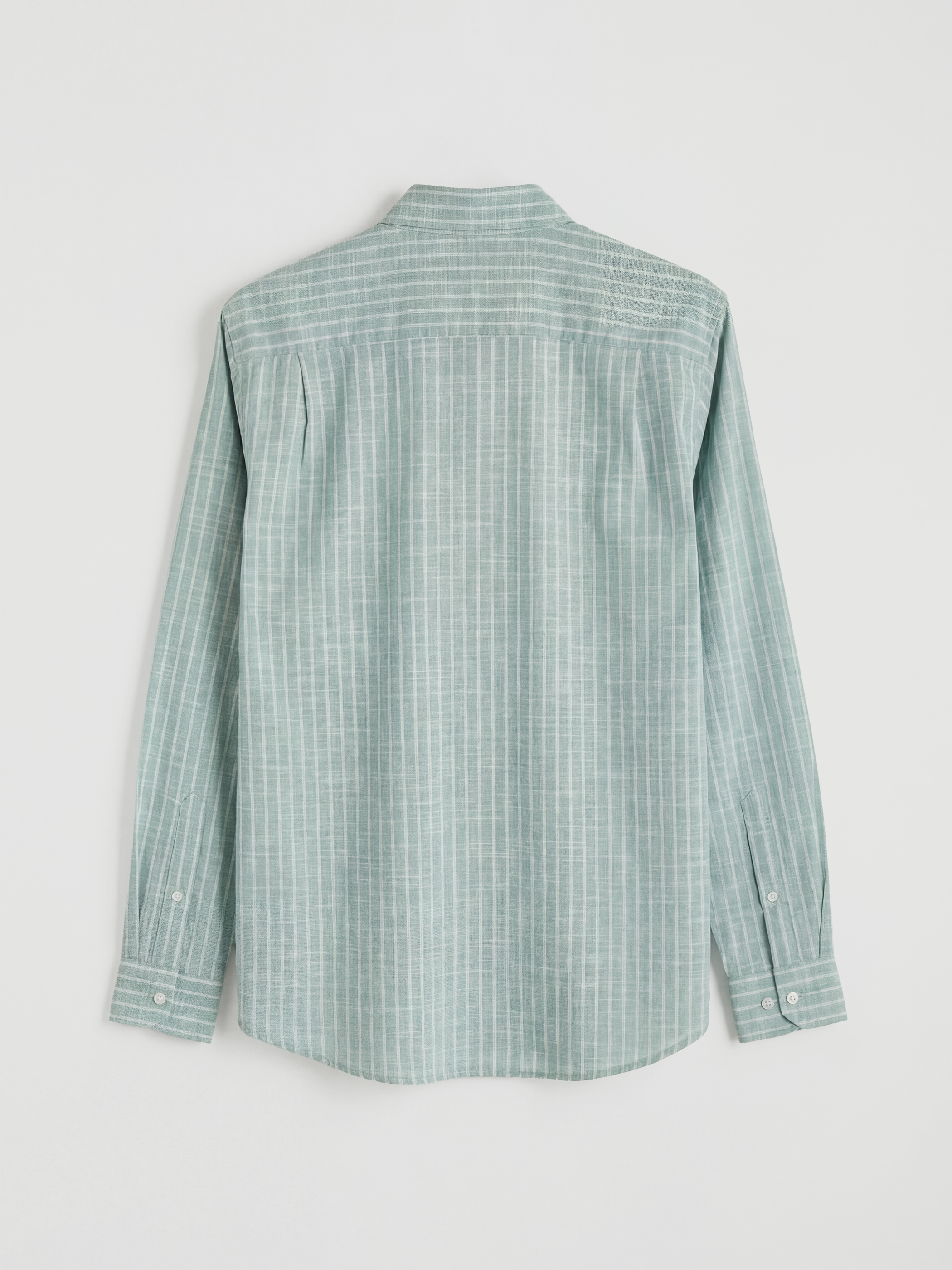 قميص بوبلين مخطط للرجال بقصة عادية-5