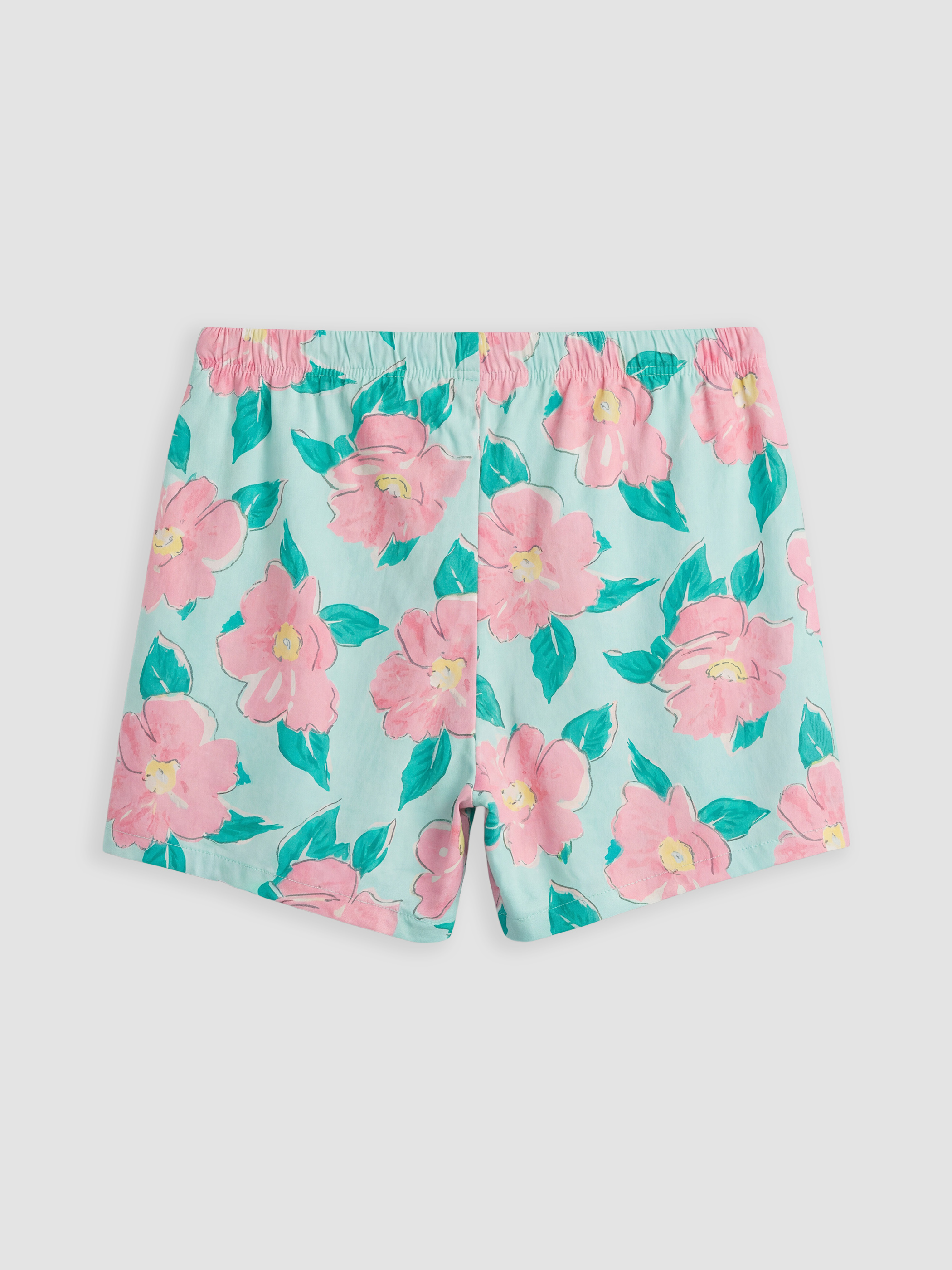 Turkuaz Bisiklet Yaka Baskılı Kadın Şortlu Pijama Takımı-4