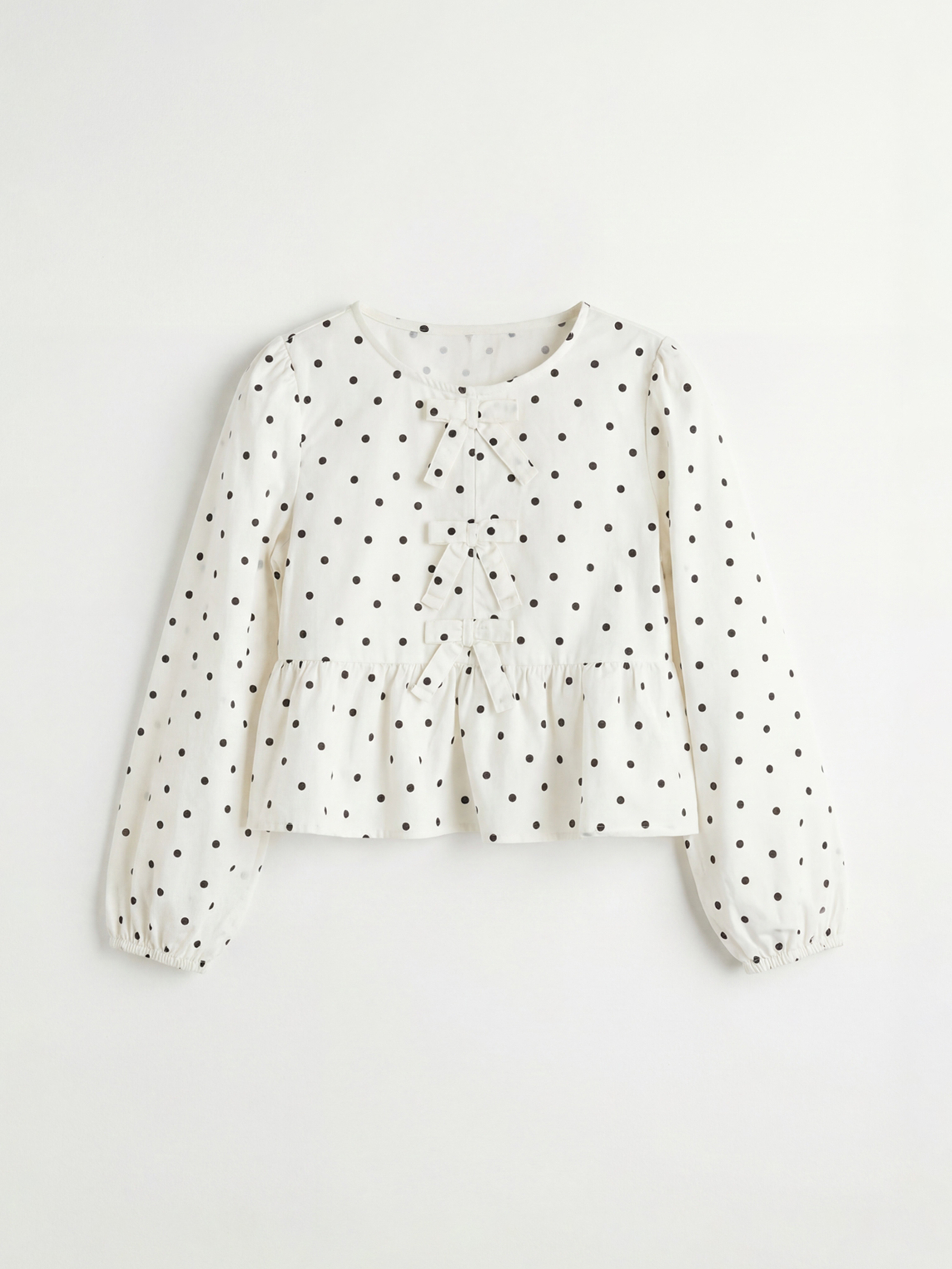 LCW Kids Blouse Fille à Pois avec Nœud