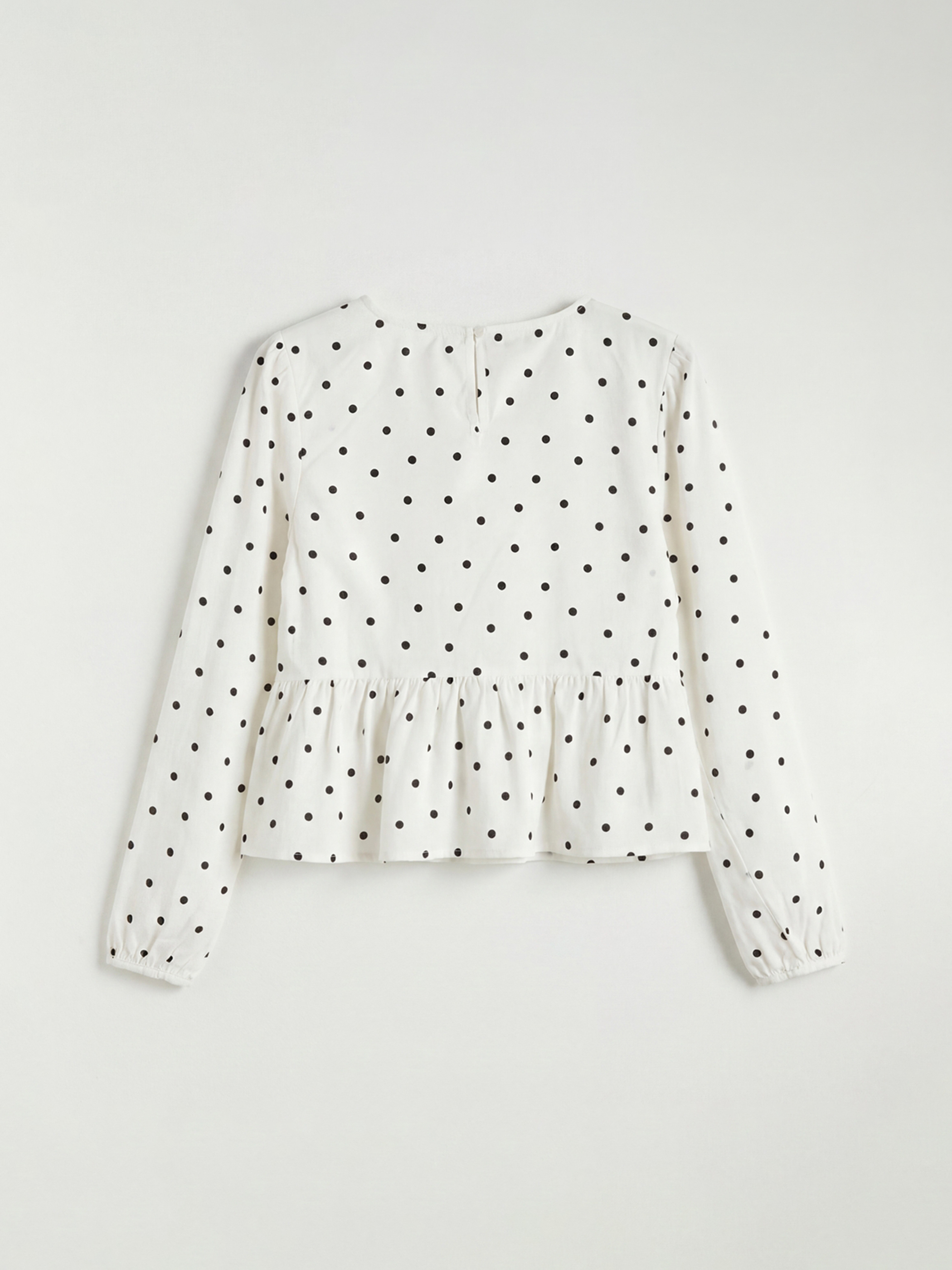 Blouse Fille à Pois avec Nœud-1