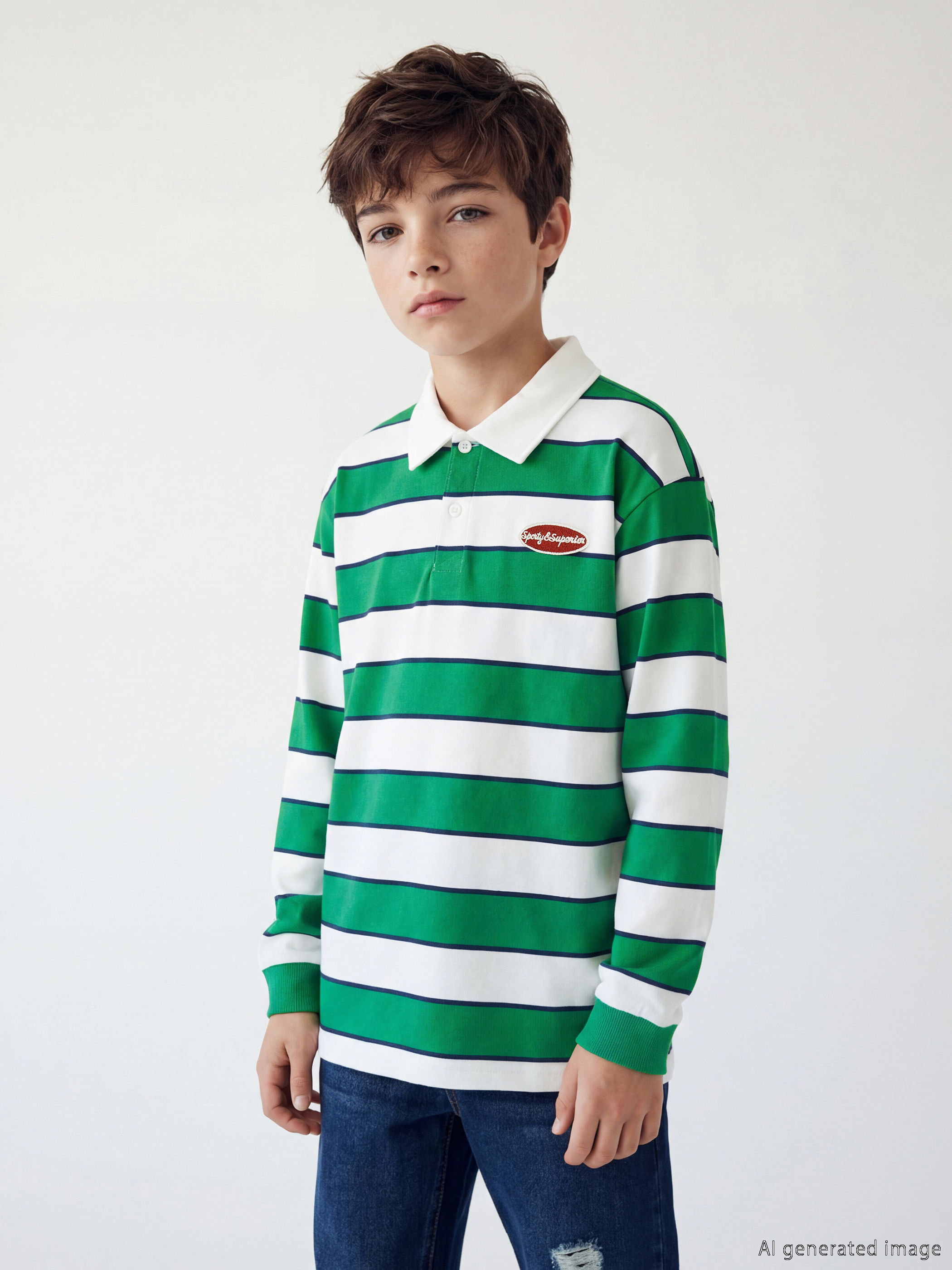 LCW Kids Erkek Çocuk Polo Yaka Çizgili Tişört - S6BU25Z4-LRR