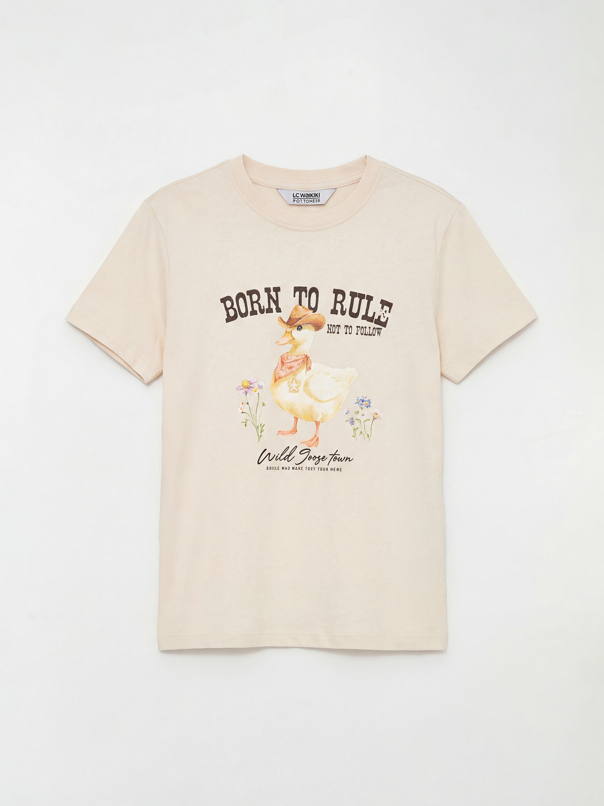 LCW Kids Crew Neck Printed Girl's T-Shirt - S6BU32Z4-FF7