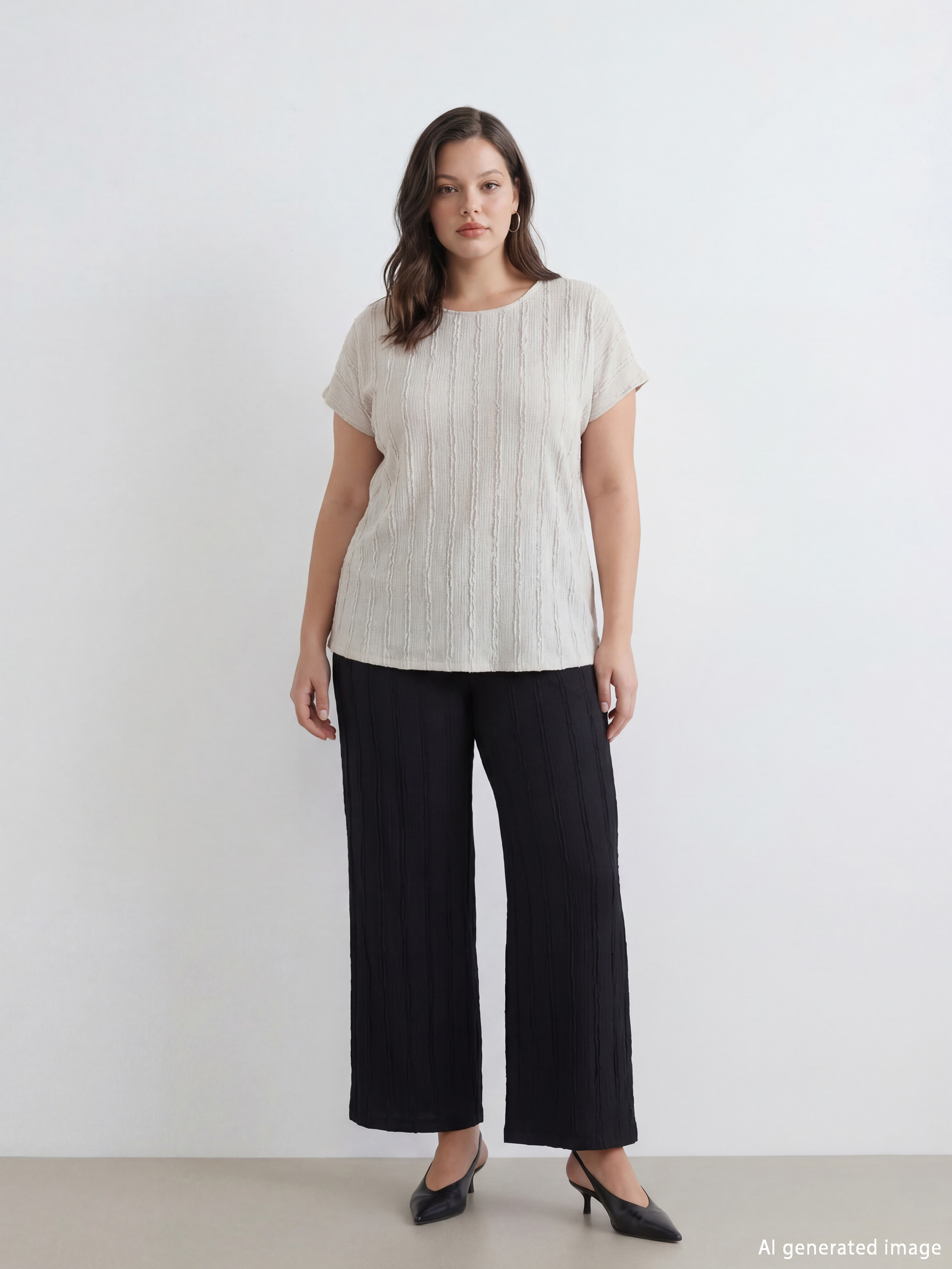 بۆ ژنان پانتۆڵ چنراوی تان و پۆدار بە کەمەر لاستیک-1