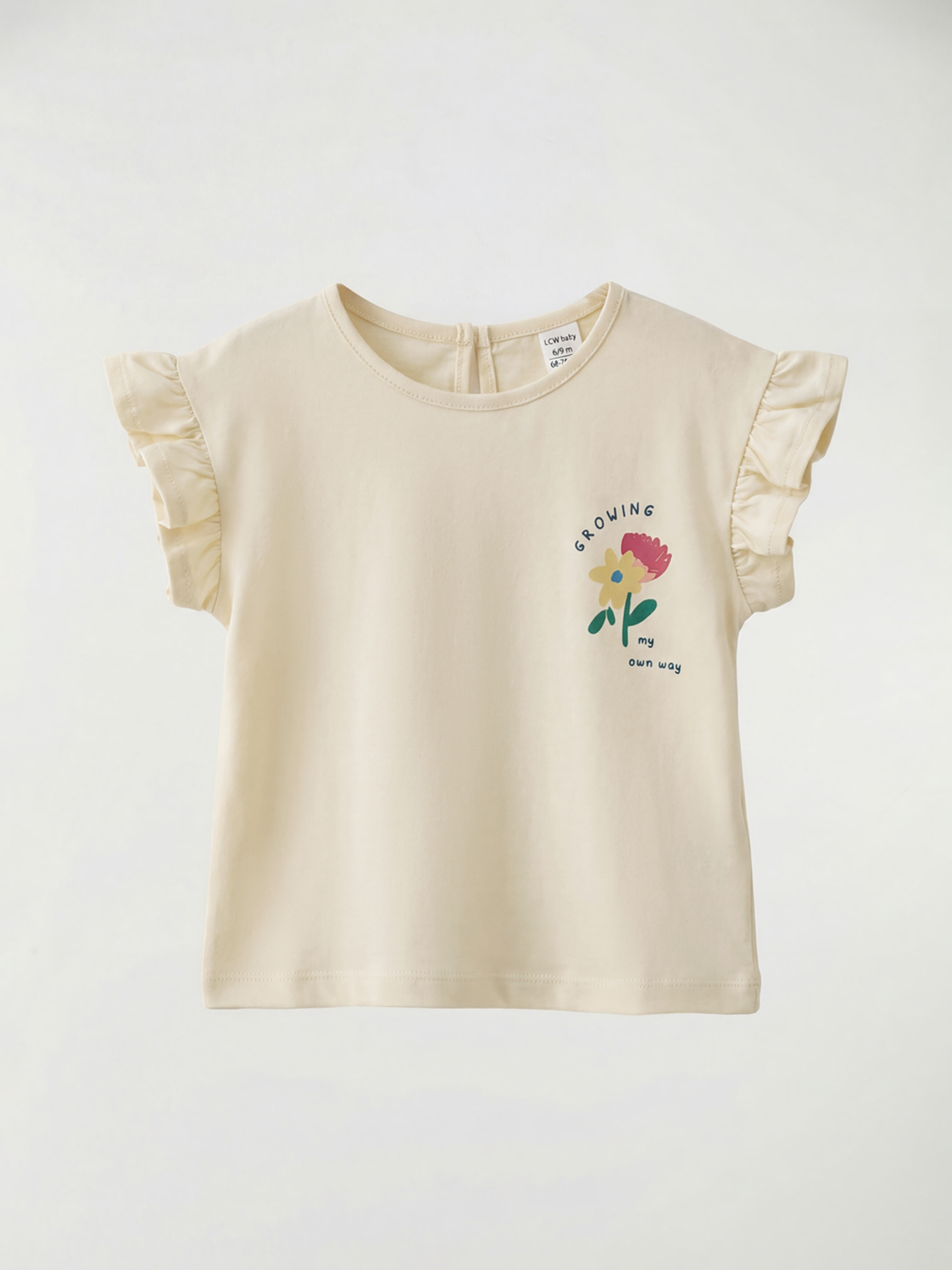 Printed Ruffle Baby Girl T-shirt and Shorts-1