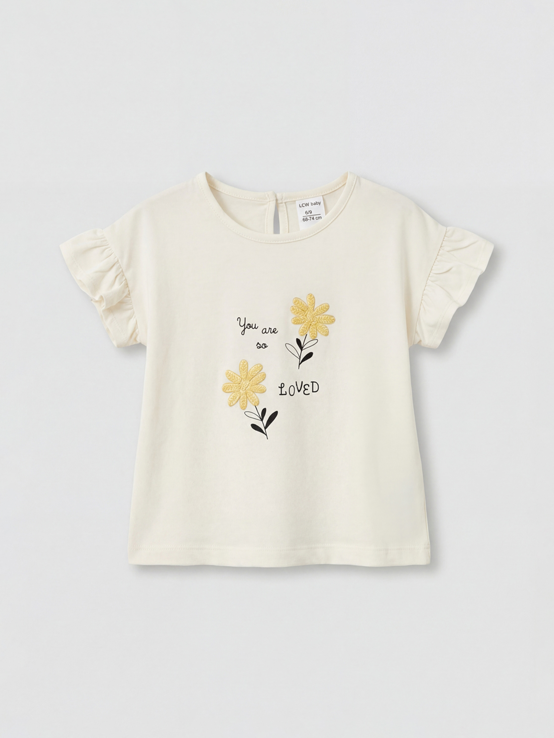 تيشيرت بناتي مزين بالورود مع ليجنز-2