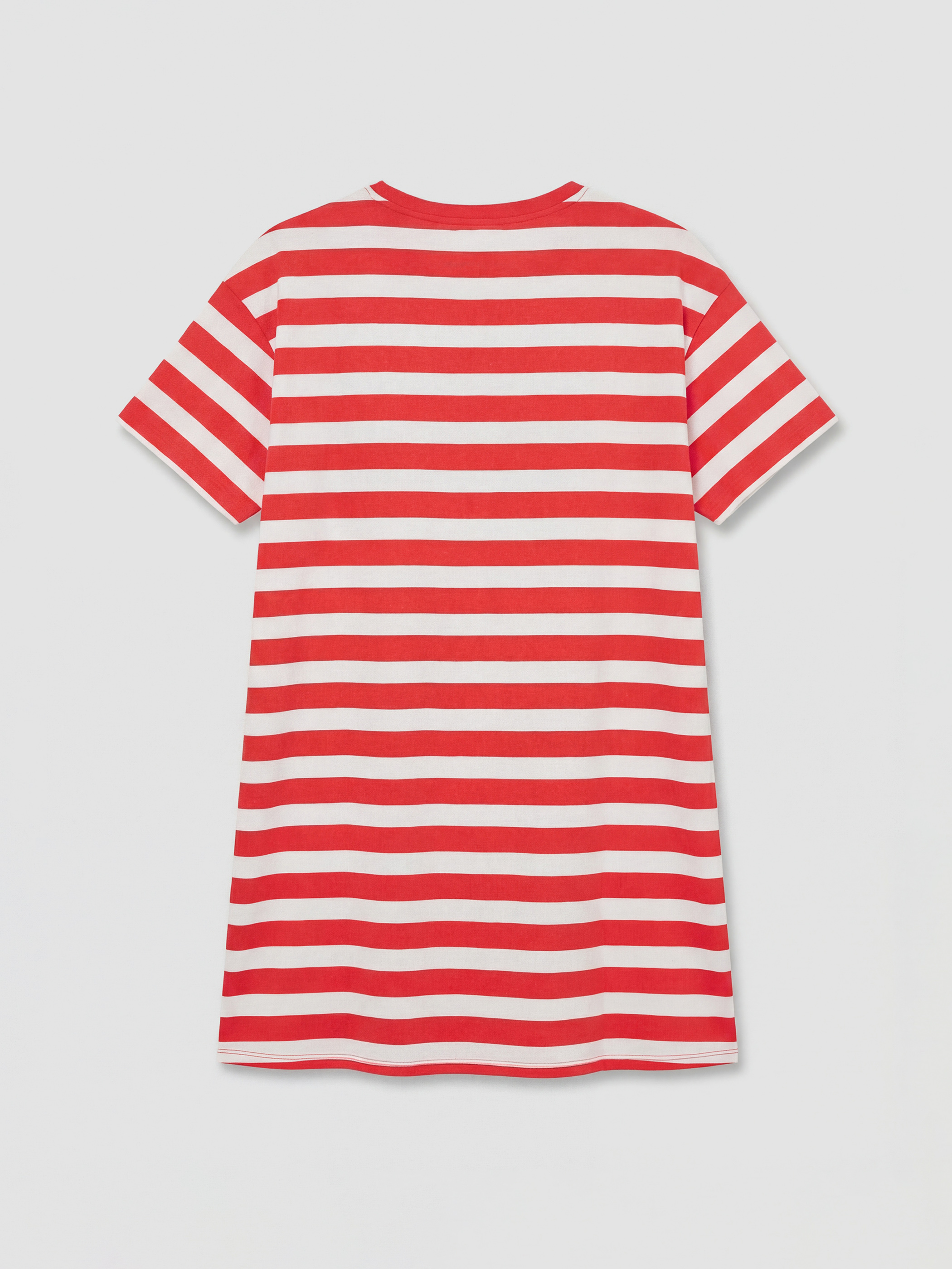 Kırmızı Bisiklet Yaka Çizgili Kadın Gecelik-5