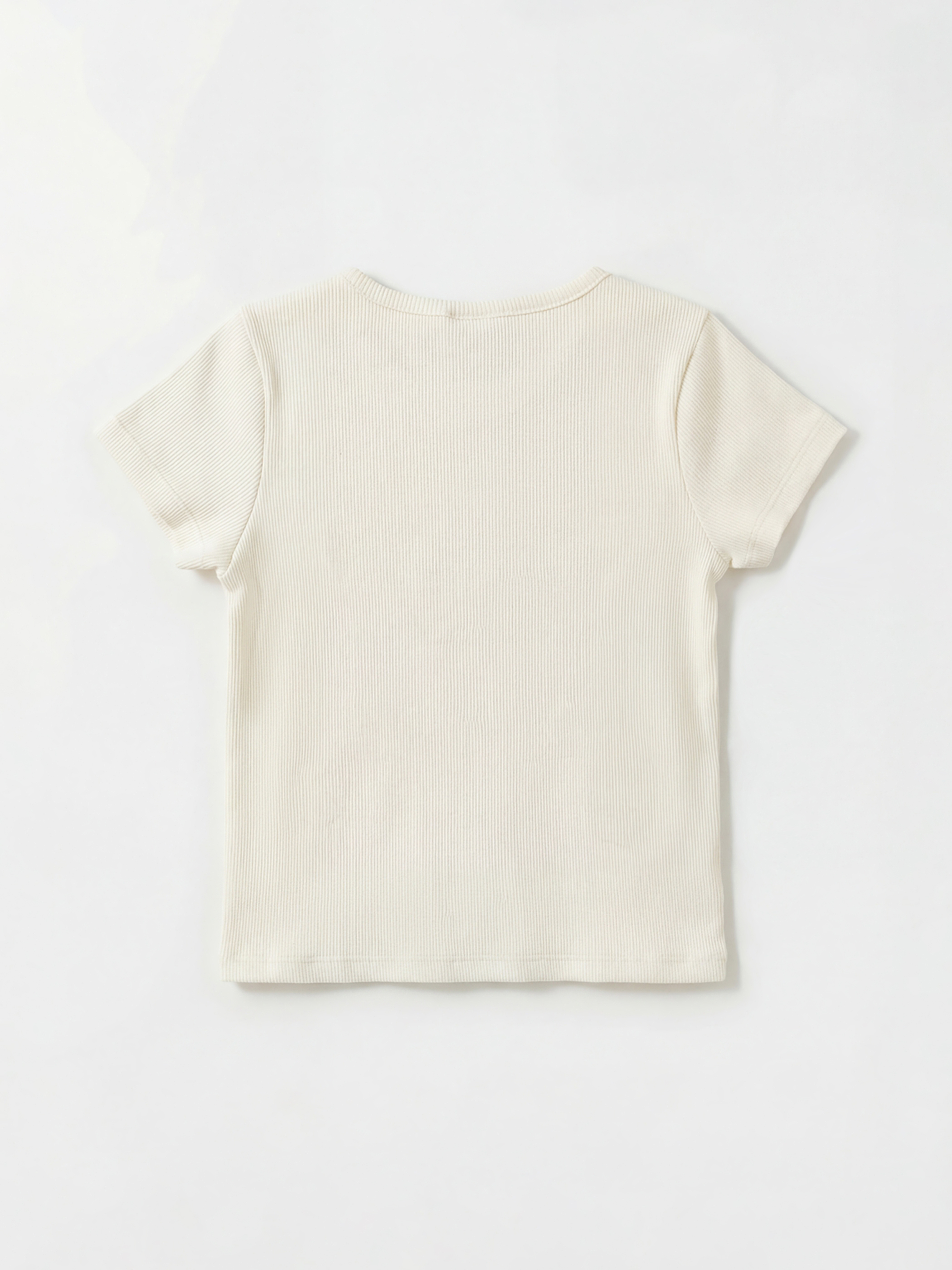 Girls' Crew Neck T-shirt with Cherry Embroidery-1