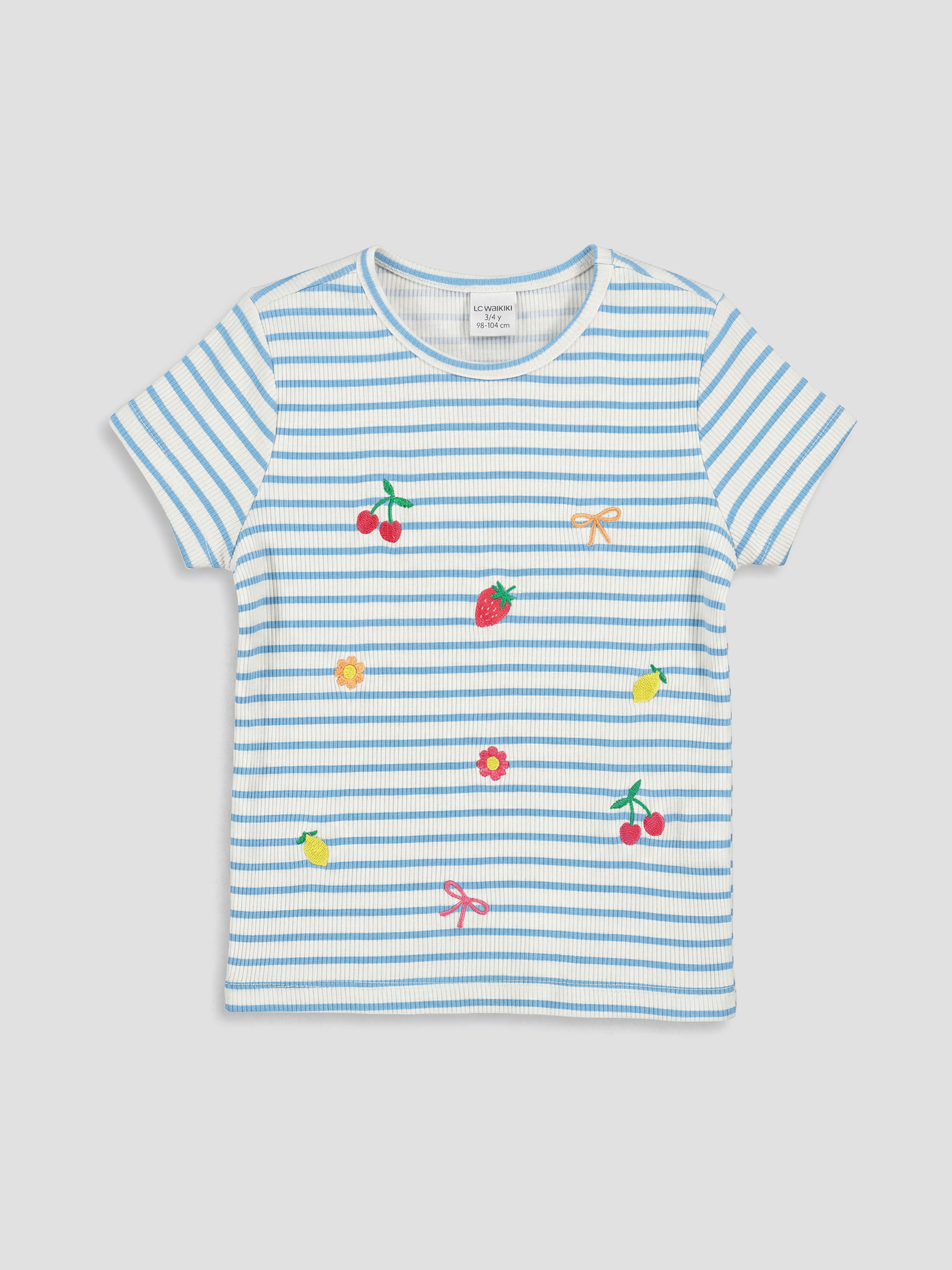 LCW Kids Girl BLUE T-Shirt - S6BY57Z1-LEN