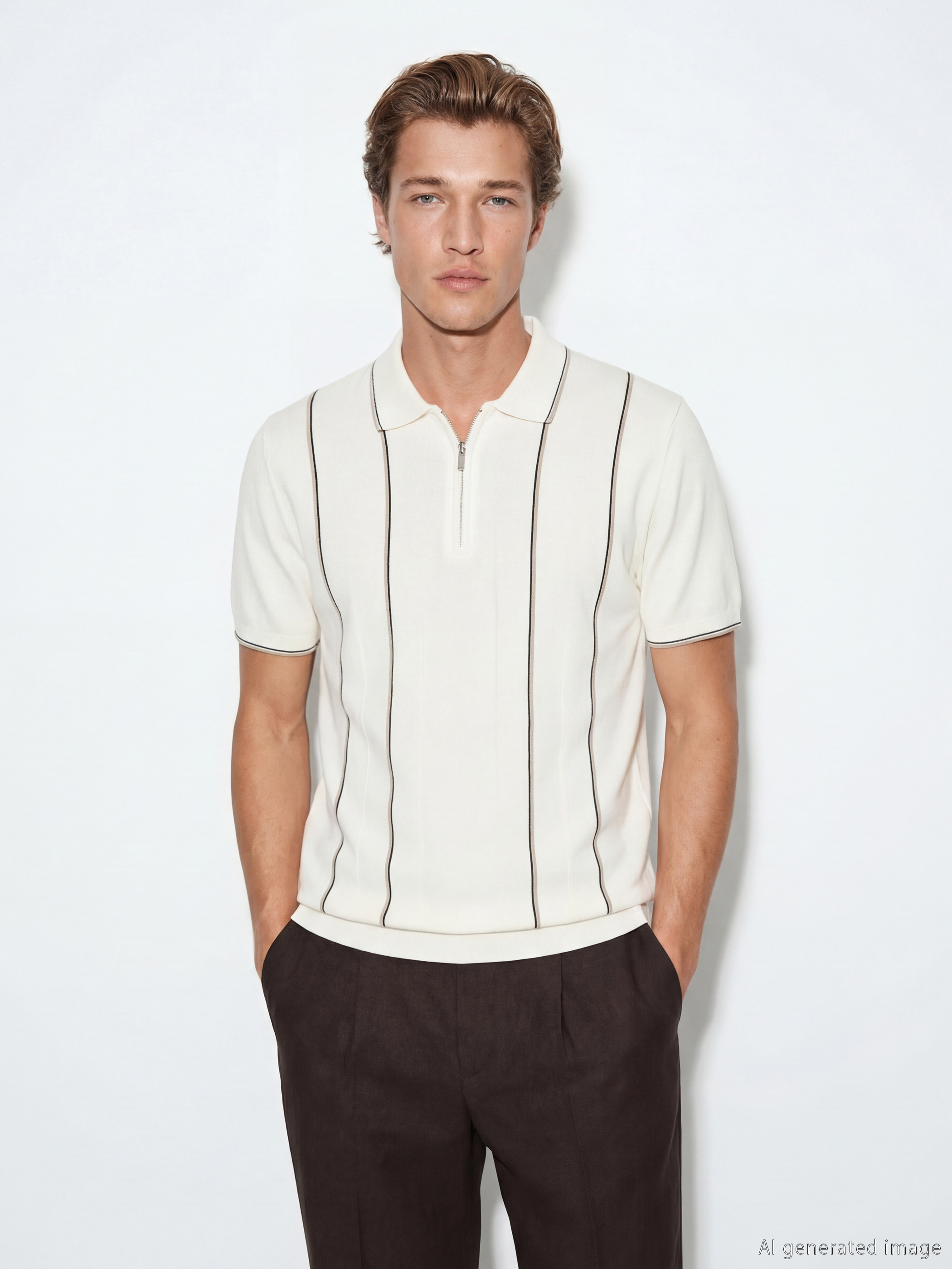 SOUTHBLUE Polo Yaka Çizgili Erkek Triko Kazak - S6BY59Z8-R9J