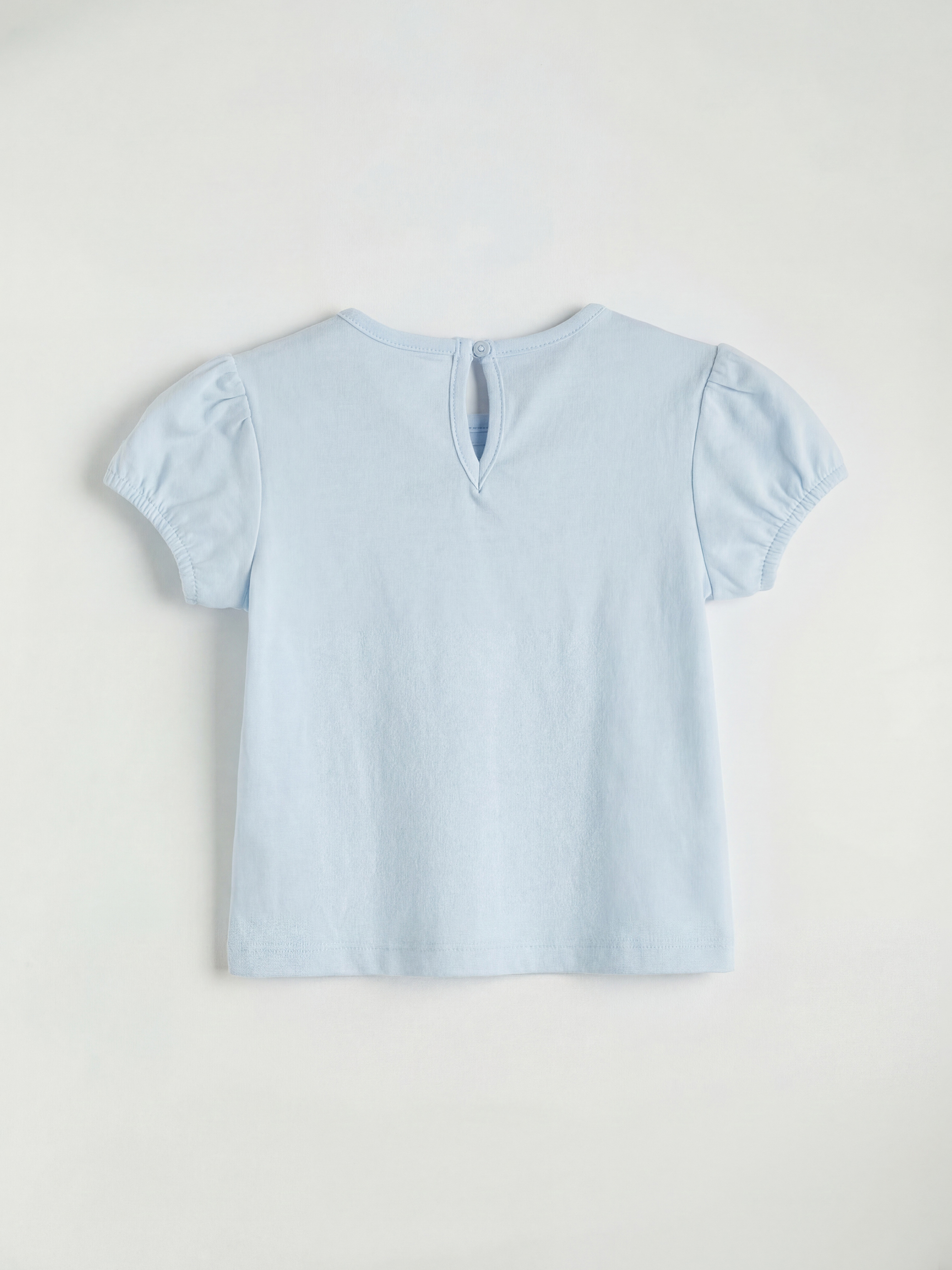 Ekru Bisiklet Yaka Çiçekli Kız Bebek Elbise ve Tişört-2