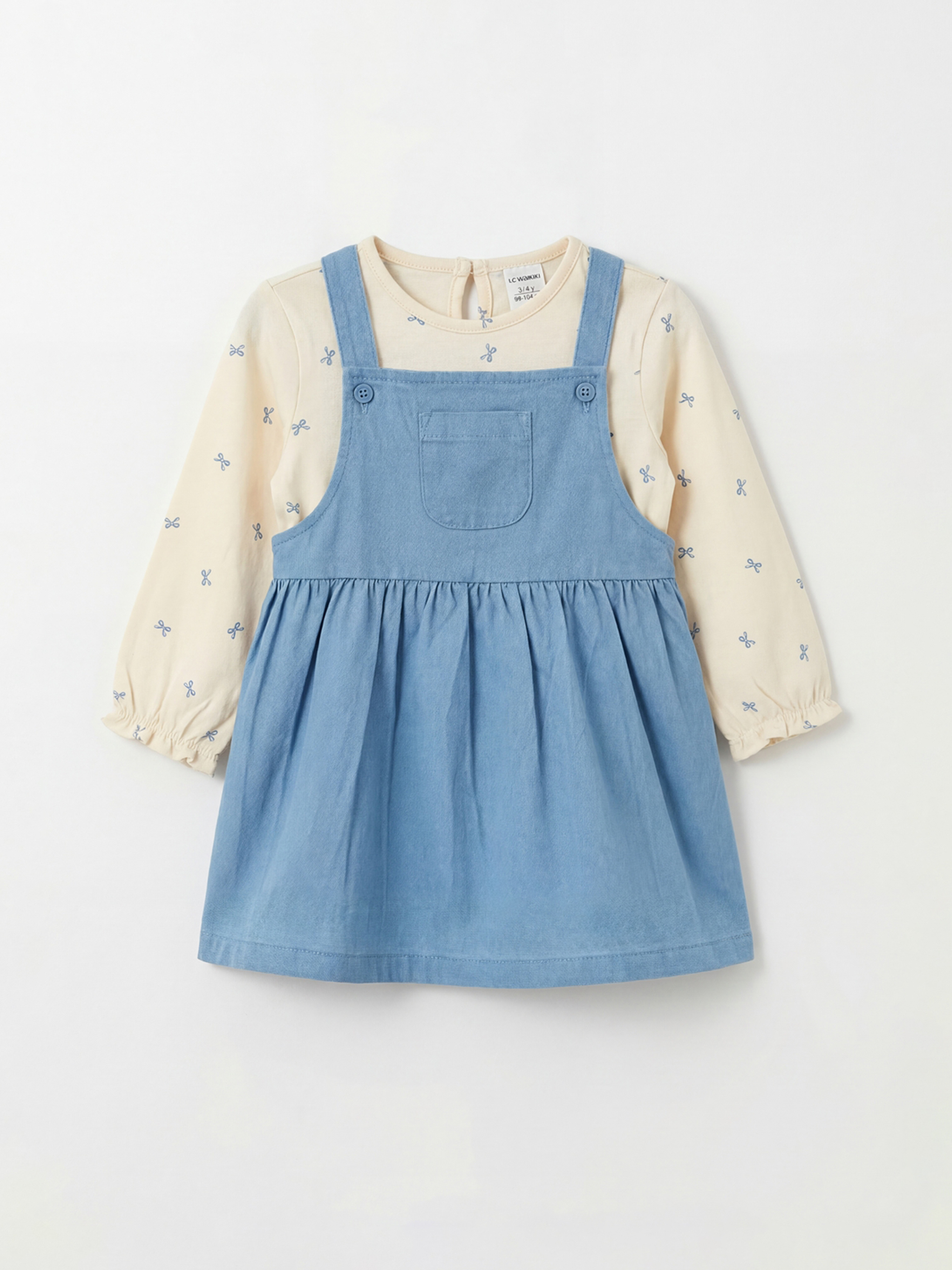 LCW Kids Gabardin Kız Çocuk Elbise Ve Tişört - S6CB10Z1-S5W