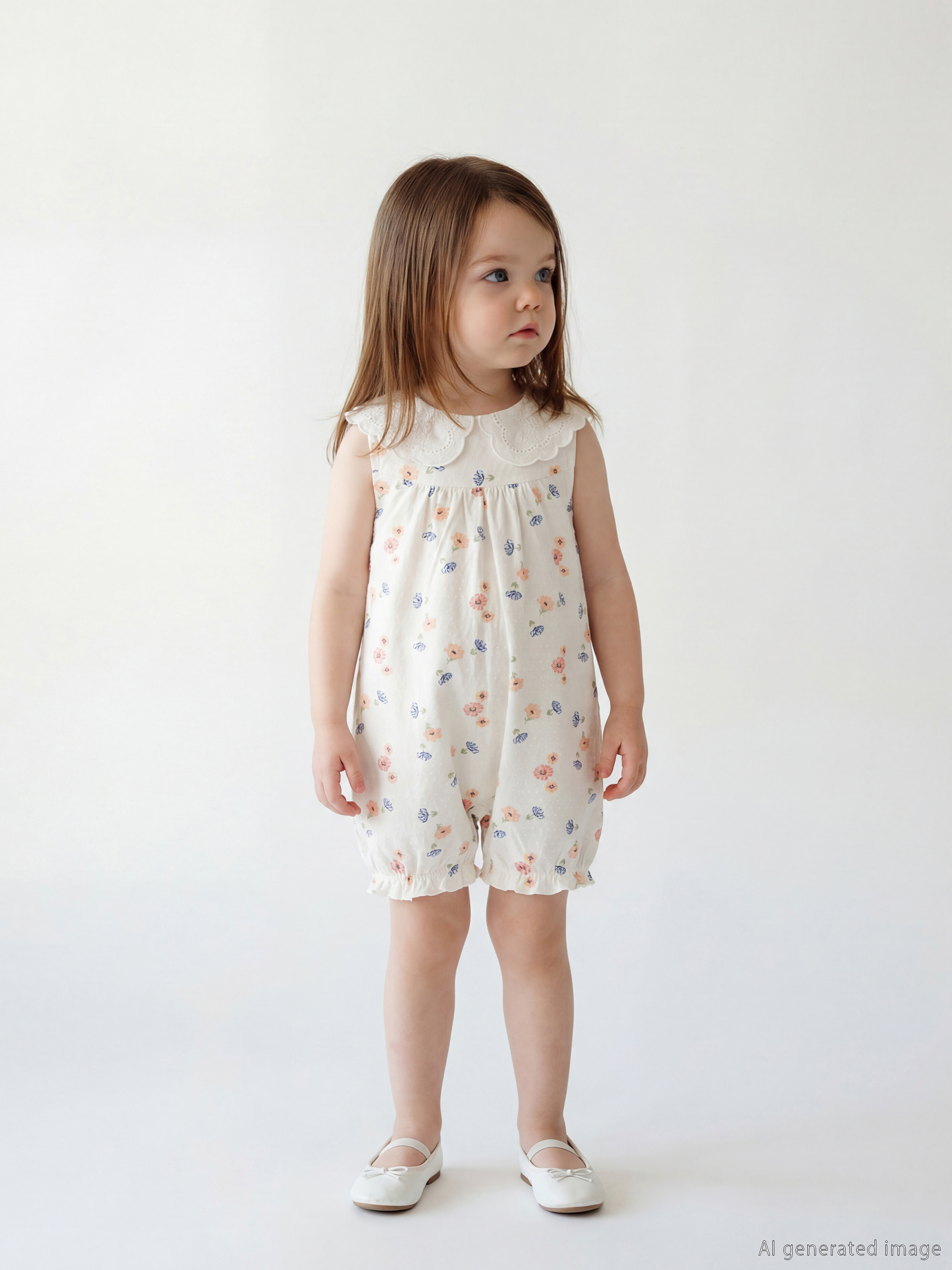 LCW baby Bebe Yaka Çiçekli Kız Bebek Tulum - S6CB23Z1-LRB