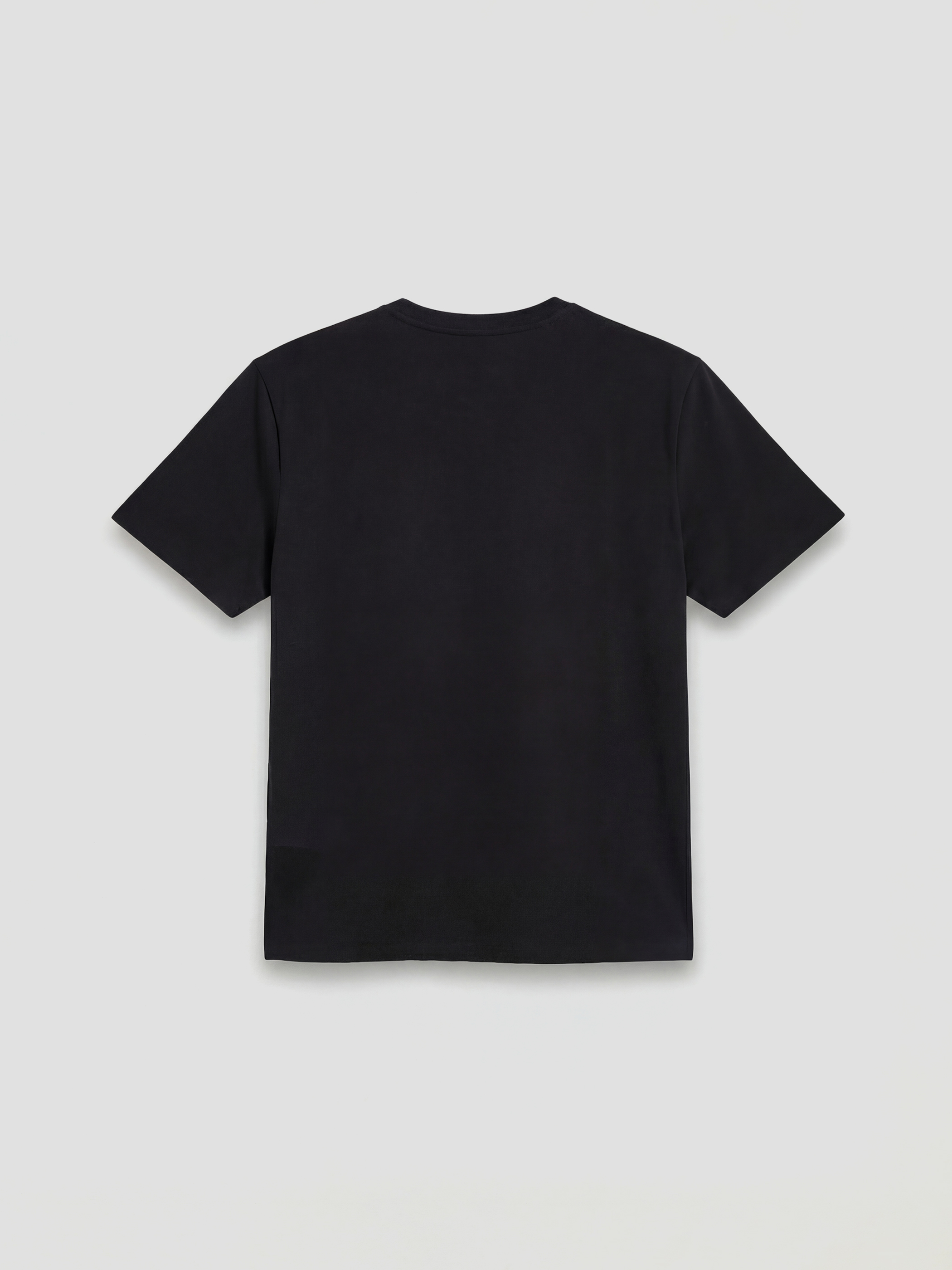 Siyah Bisiklet Yaka Baskılı Erkek Tişört-5