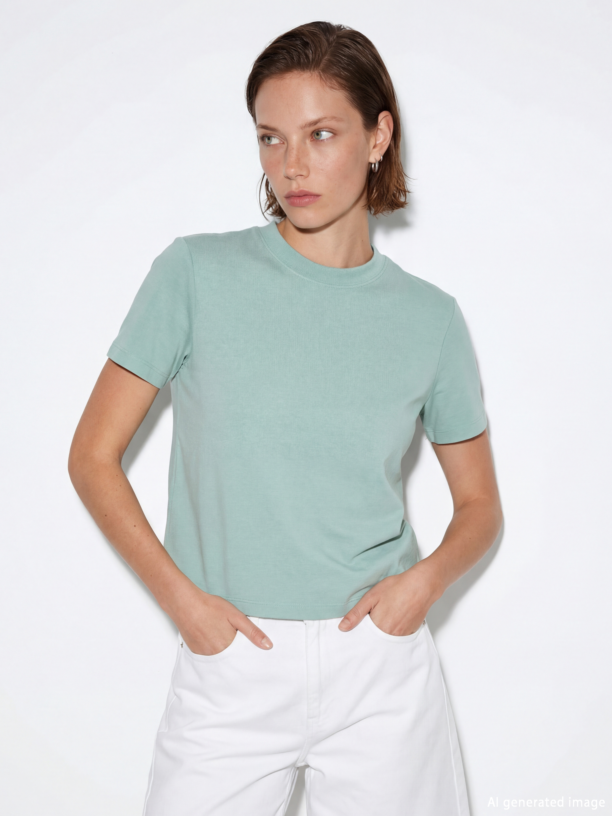 LCW Vision Mock Neck Woman T-Shirt - S6CD54Z8-GBZ