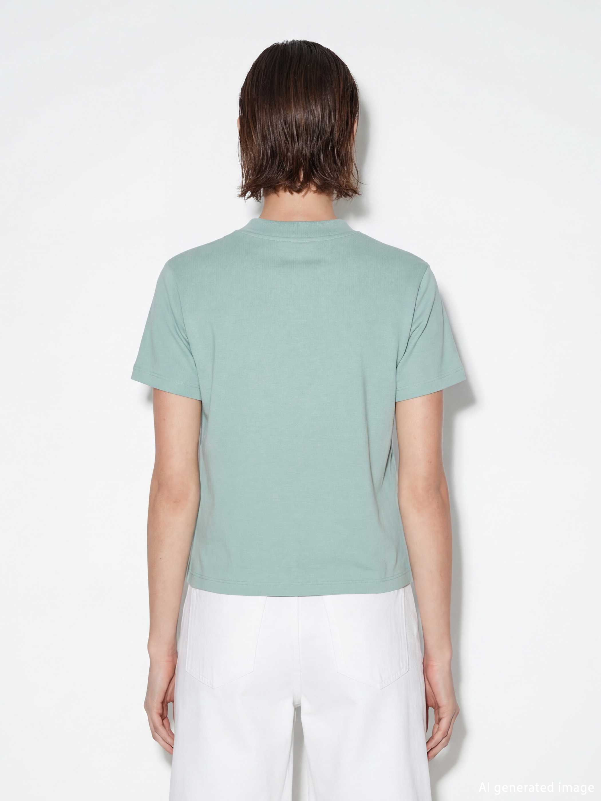 Mock Neck Woman T-Shirt-3