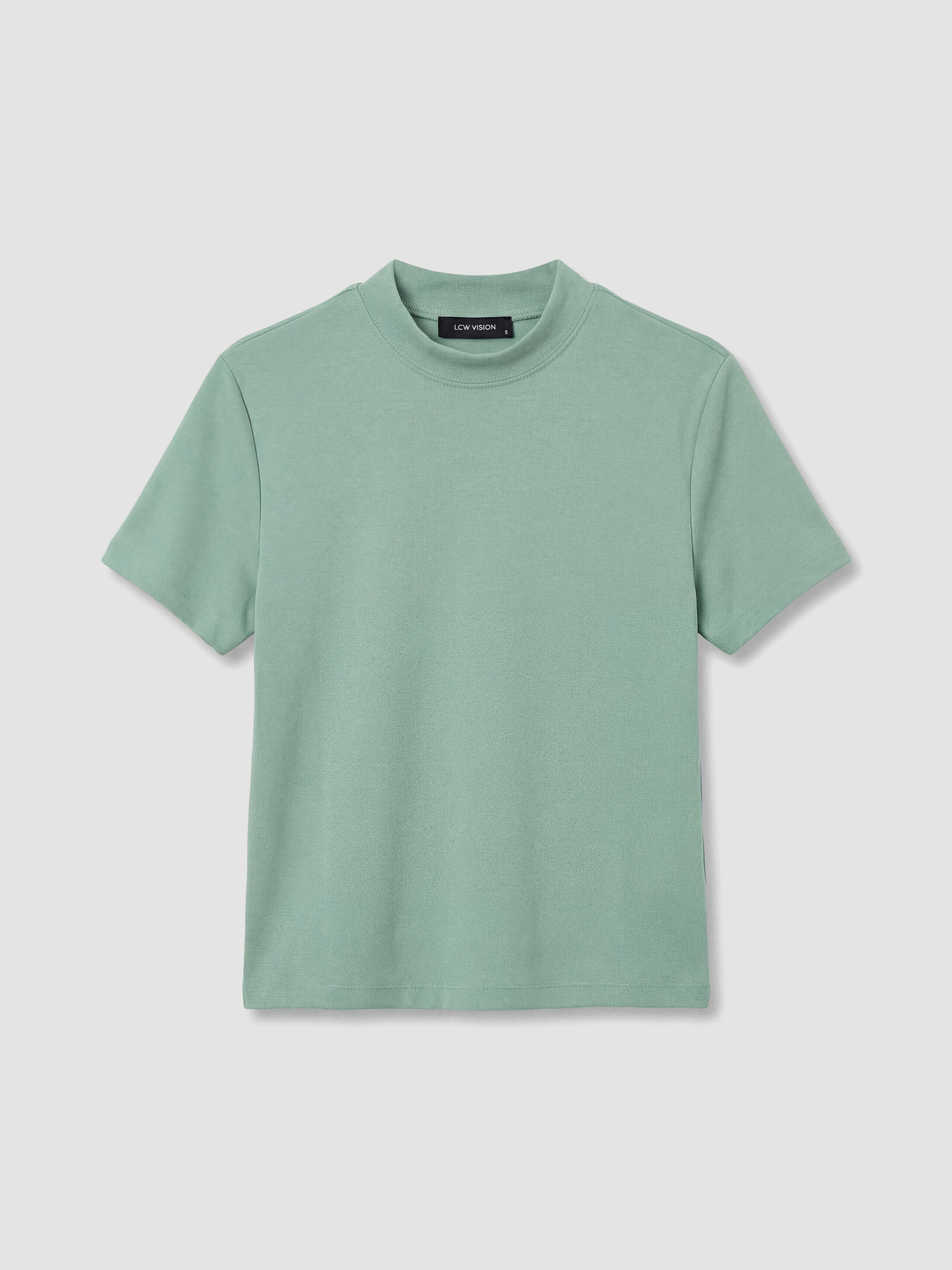 Mock Neck Woman T-Shirt-4