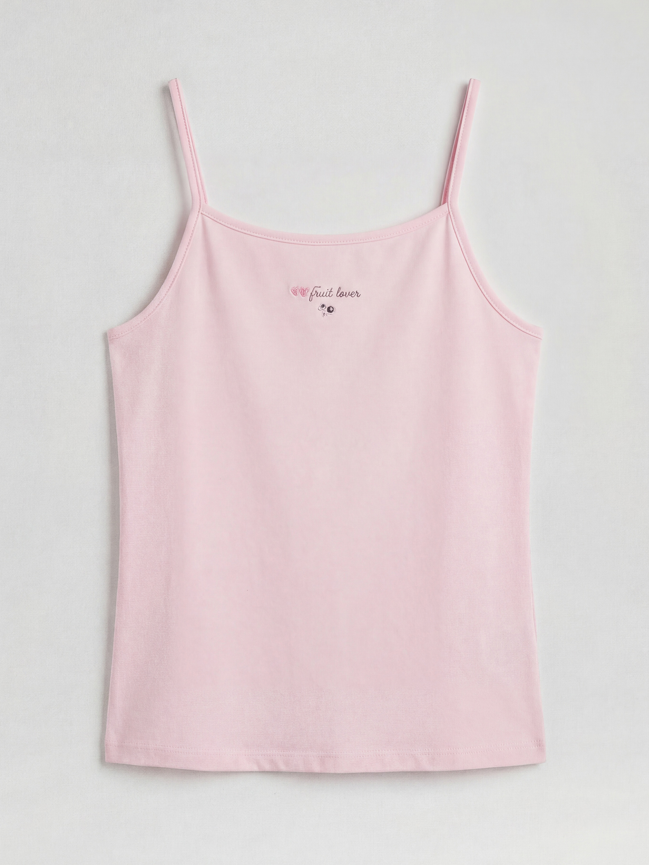 Beyaz Kare Yaka Baskılı İp Askılı Kız Çocuk Atlet  2'li

-2