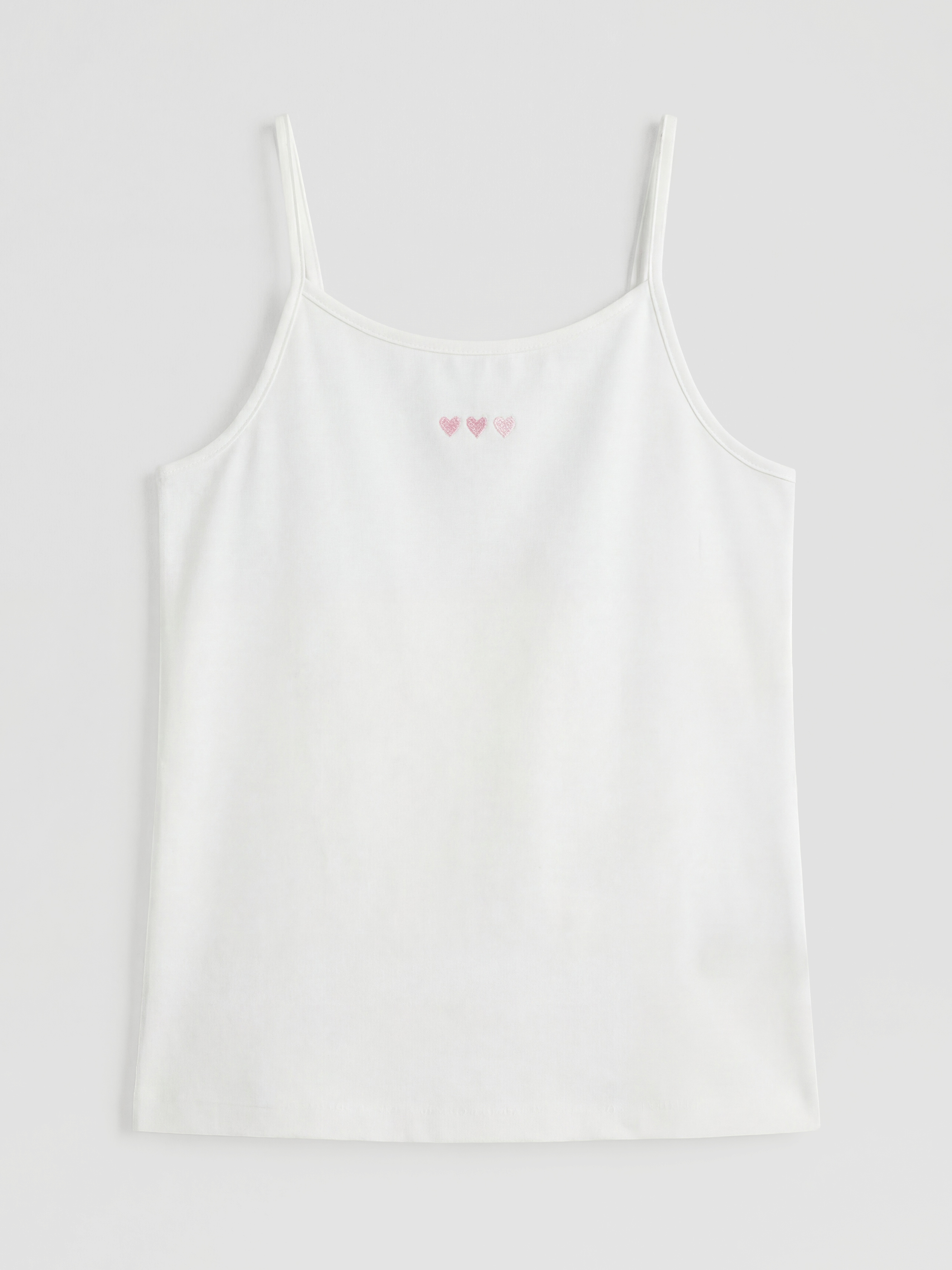 Beyaz Nakışlı İp Askılı Kız Çocuk Atlet  2'li
-1