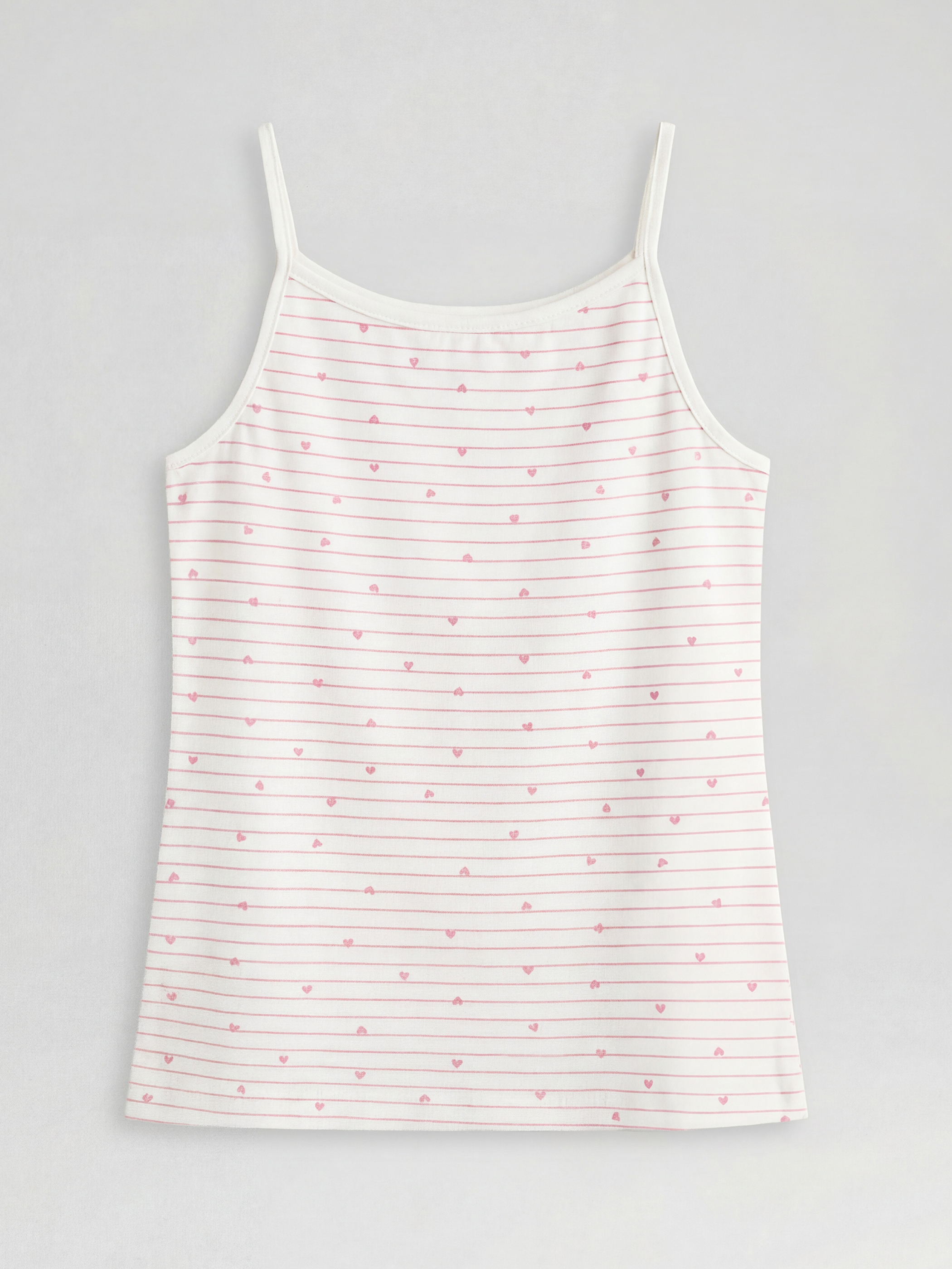 Beyaz Nakışlı İp Askılı Kız Çocuk Atlet  2'li
-2