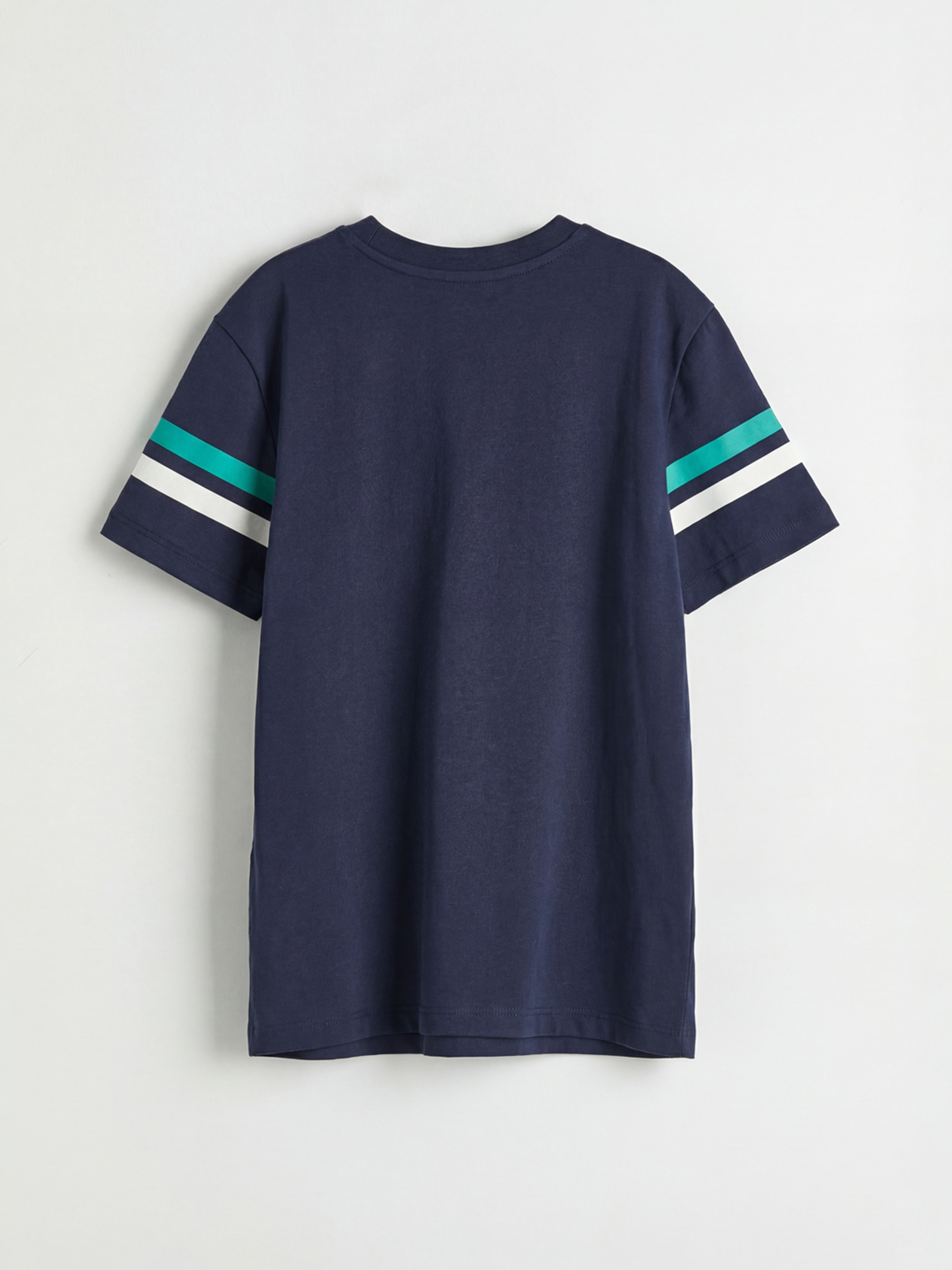 Lacivert Slogan Baskılı Erkek Çocuk Tişört-1