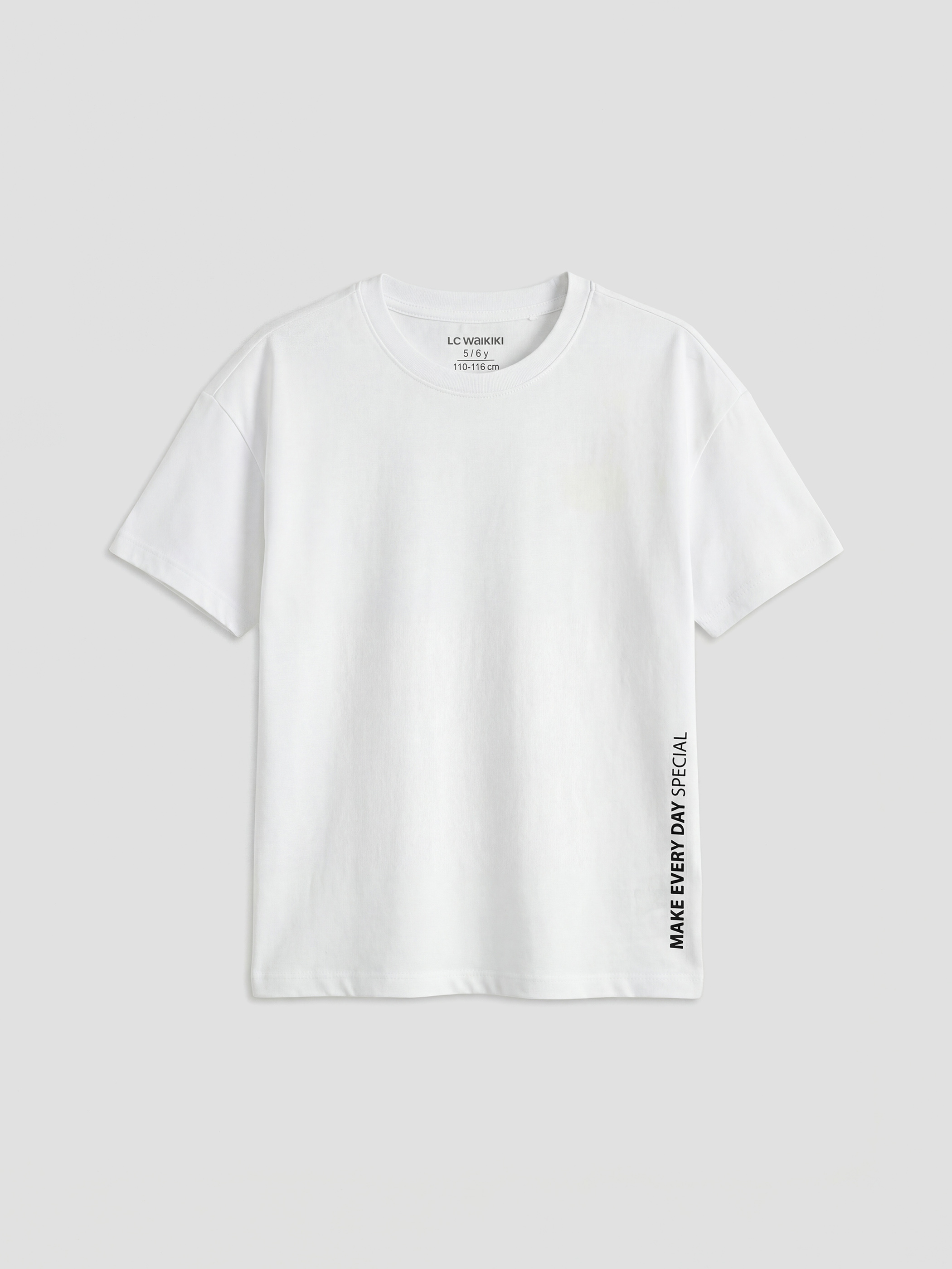 LC WAIKIKI Bisiklet Yaka Yazı Baskılı Erkek Çocuk Tişört