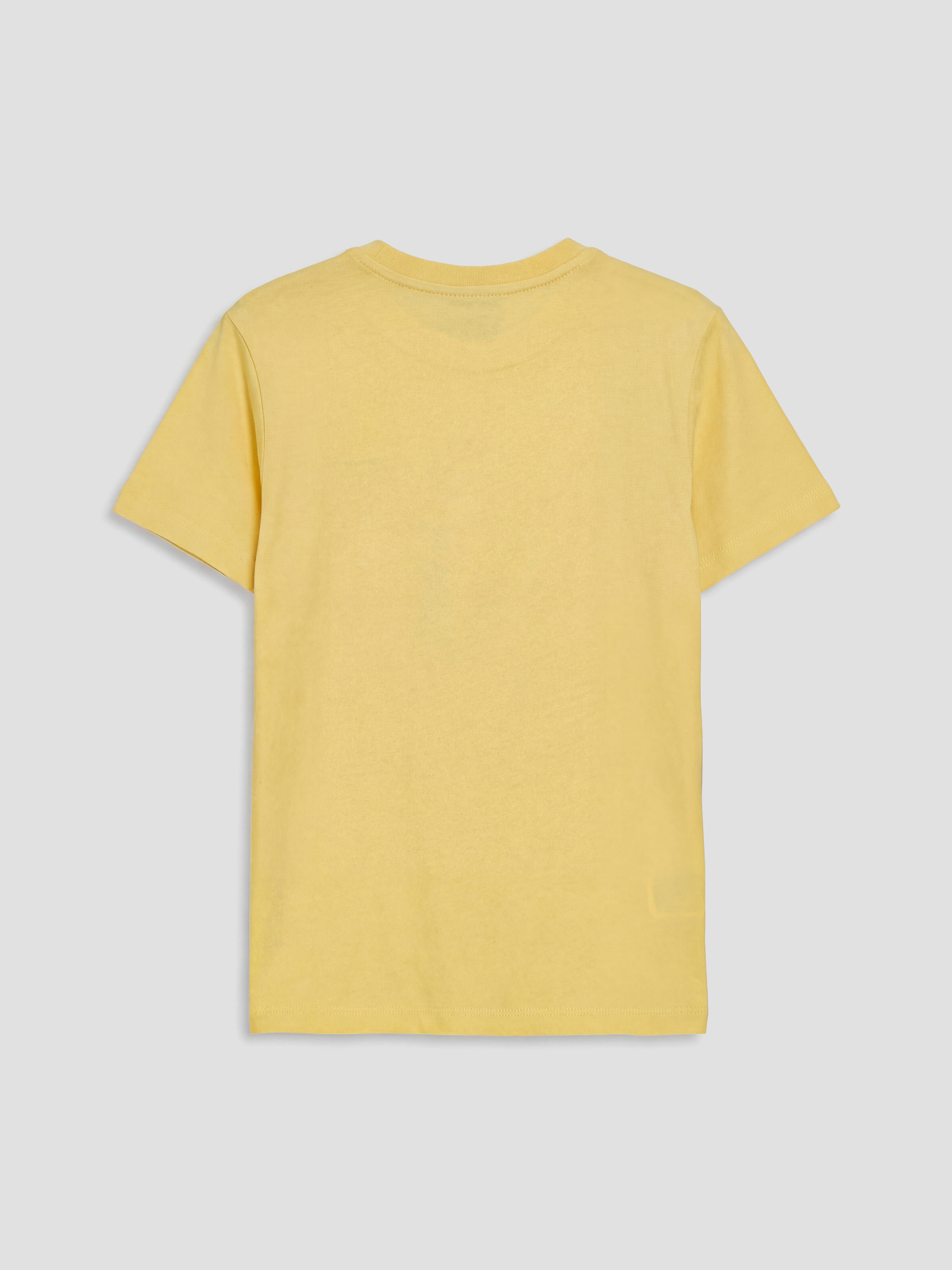 Sarı Bisiklet Yaka Araba Baskılı Erkek Çocuk Tişört-1