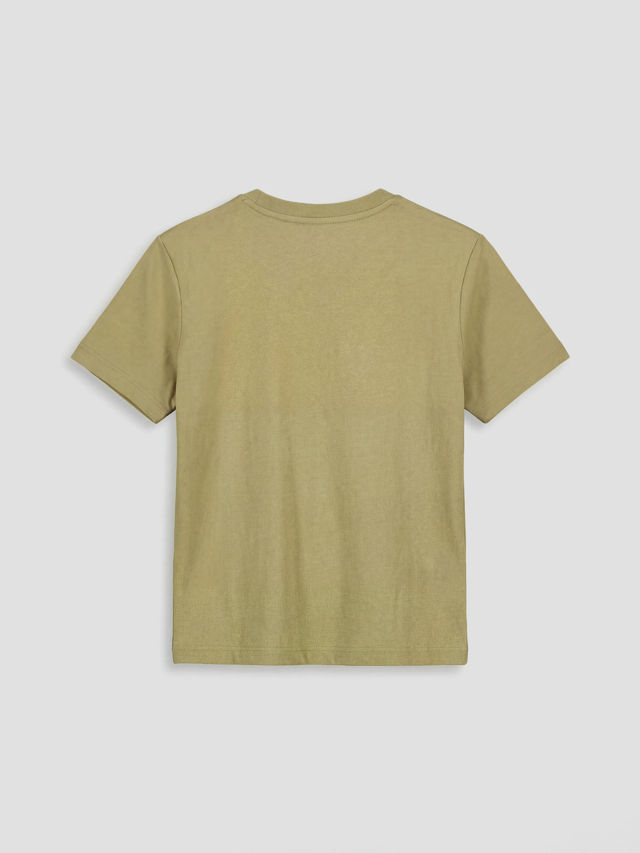 Haki Bisiklet Yaka Baskılı Erkek Çocuk Tişört-1