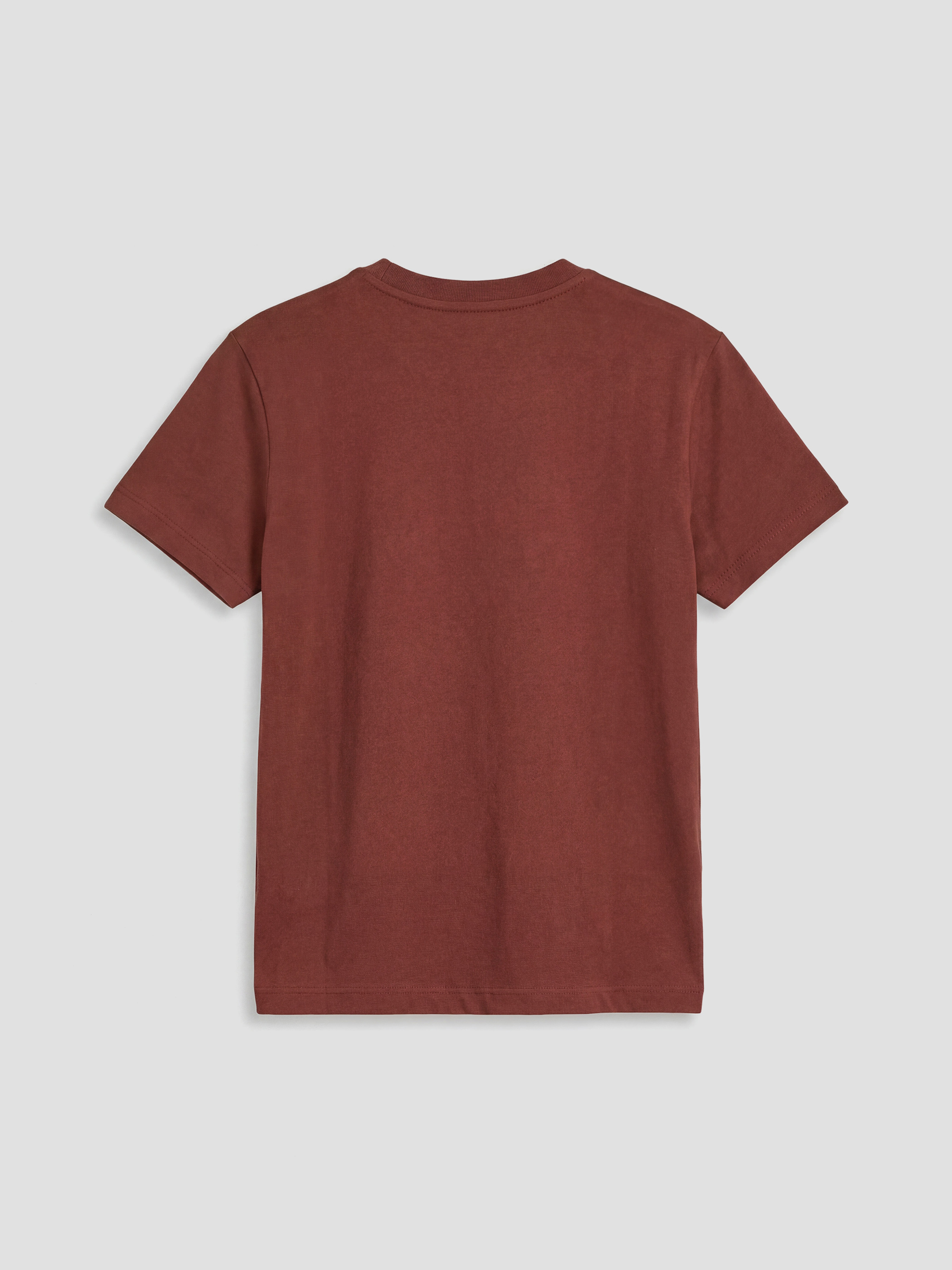 Bordo Bisiklet Yaka Baskılı Erkek Çocuk Tişört-1