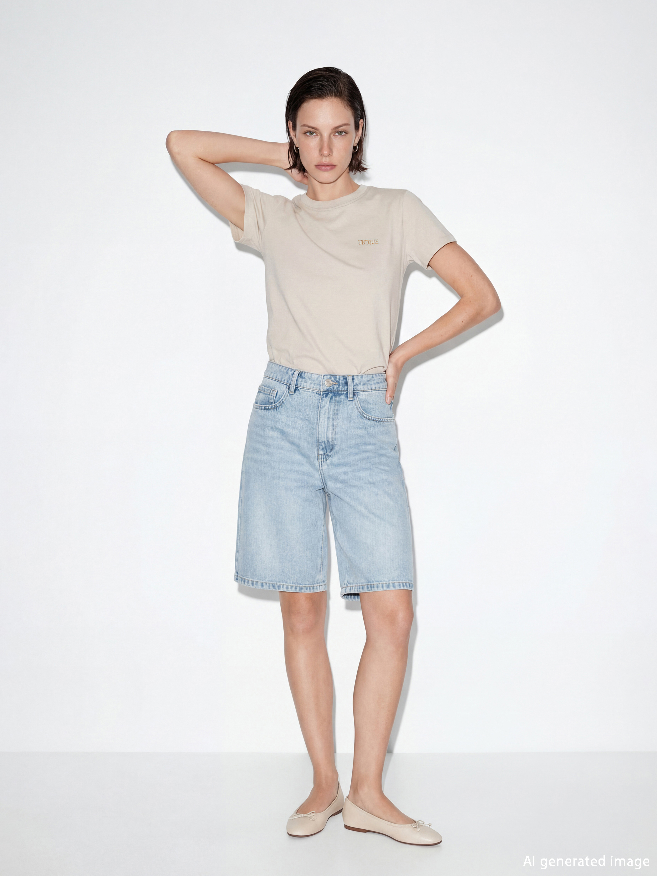 Crew Neck Embroidered Women's T-Shirt-1