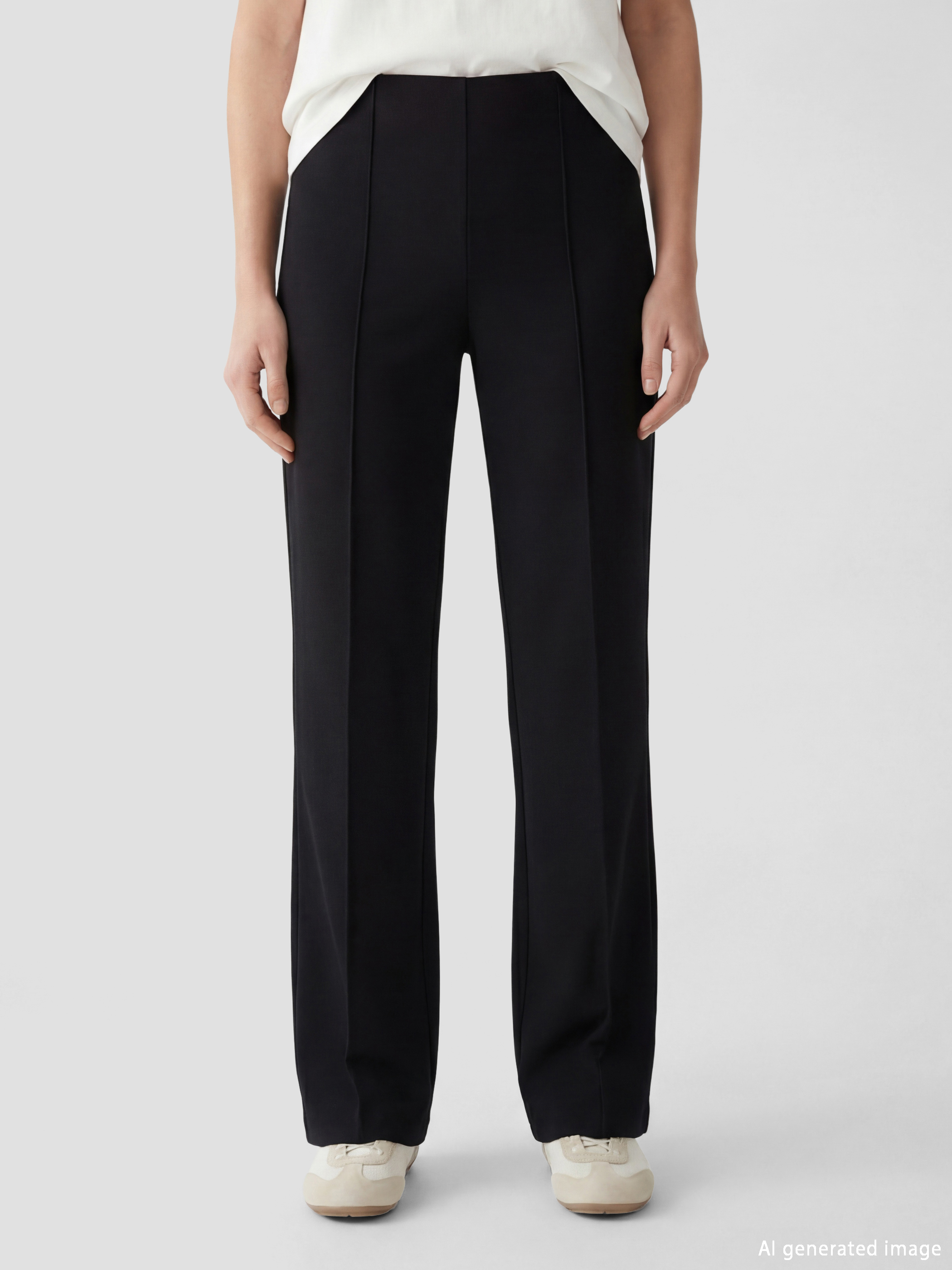 بنطال رياضي نسائي بخصر مرن ورِجل واسعة-1