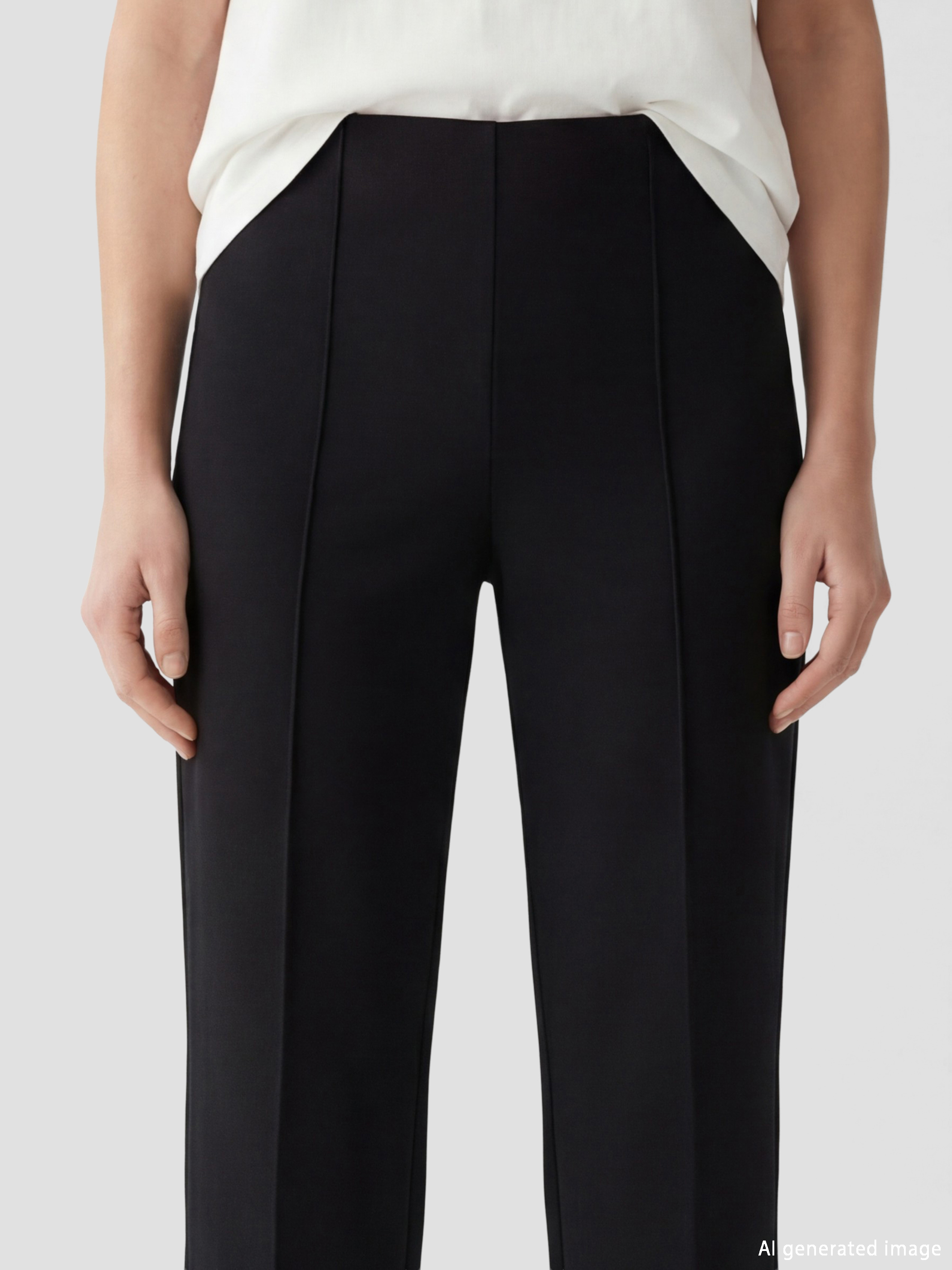 بنطال رياضي نسائي بخصر مرن ورِجل واسعة-2