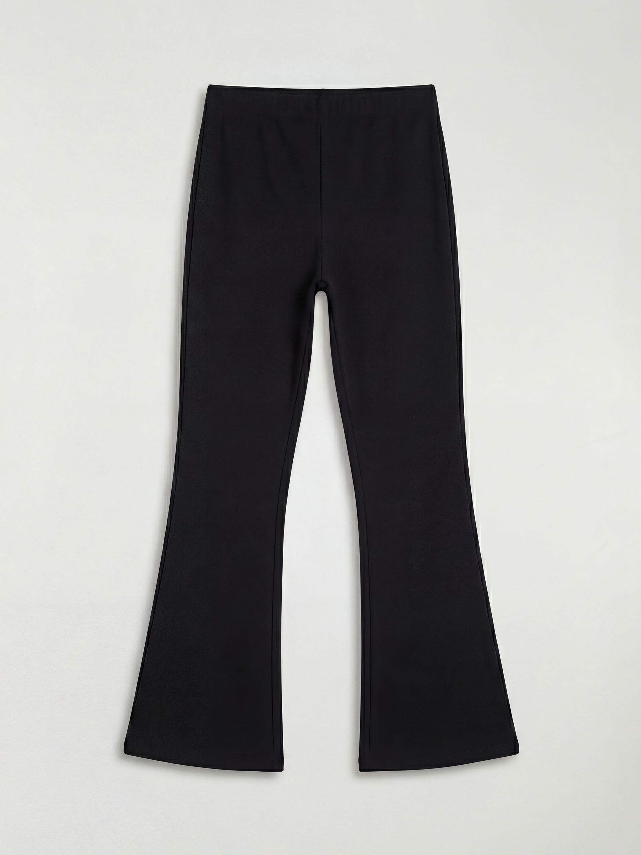 Siyah Beli Lastikli İspanyol Paça Kız Çocuk Tayt-1