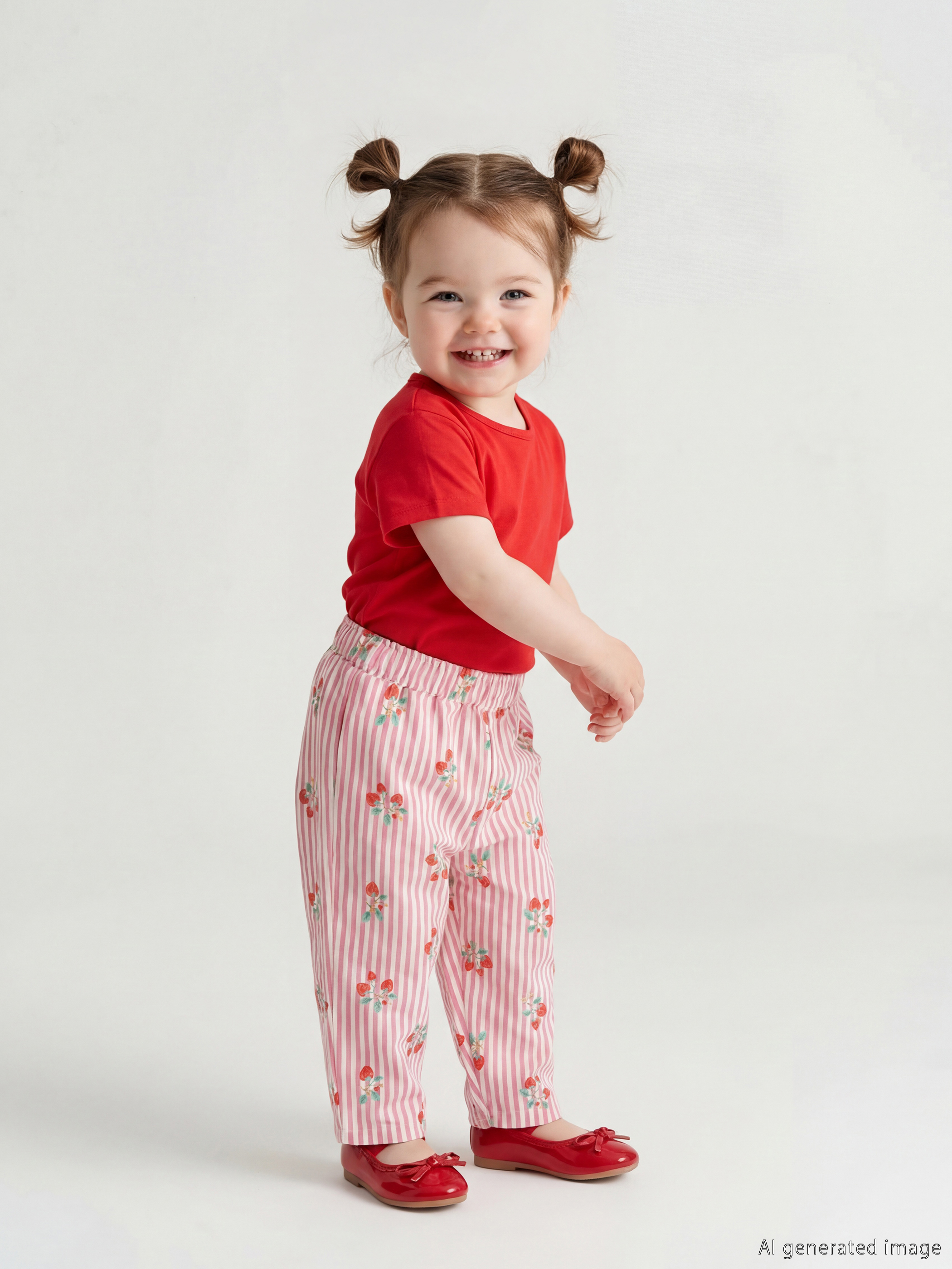 LCW baby Çilek Baskılı Kız Bebek Gabardin Pantolon - S6CO85Z1-LRA