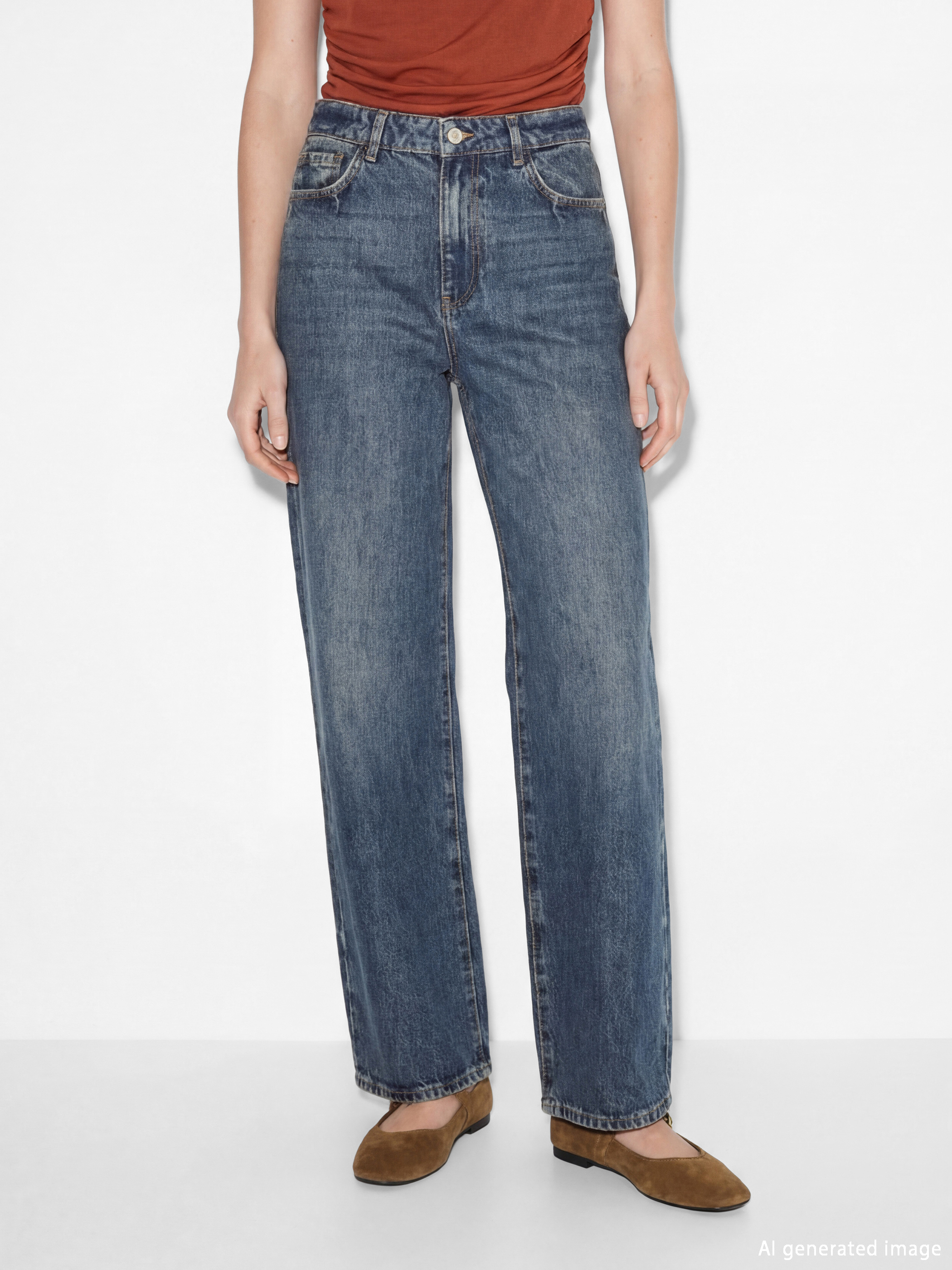 بنطلونات جينز واسعة ومريحة للنساء-1