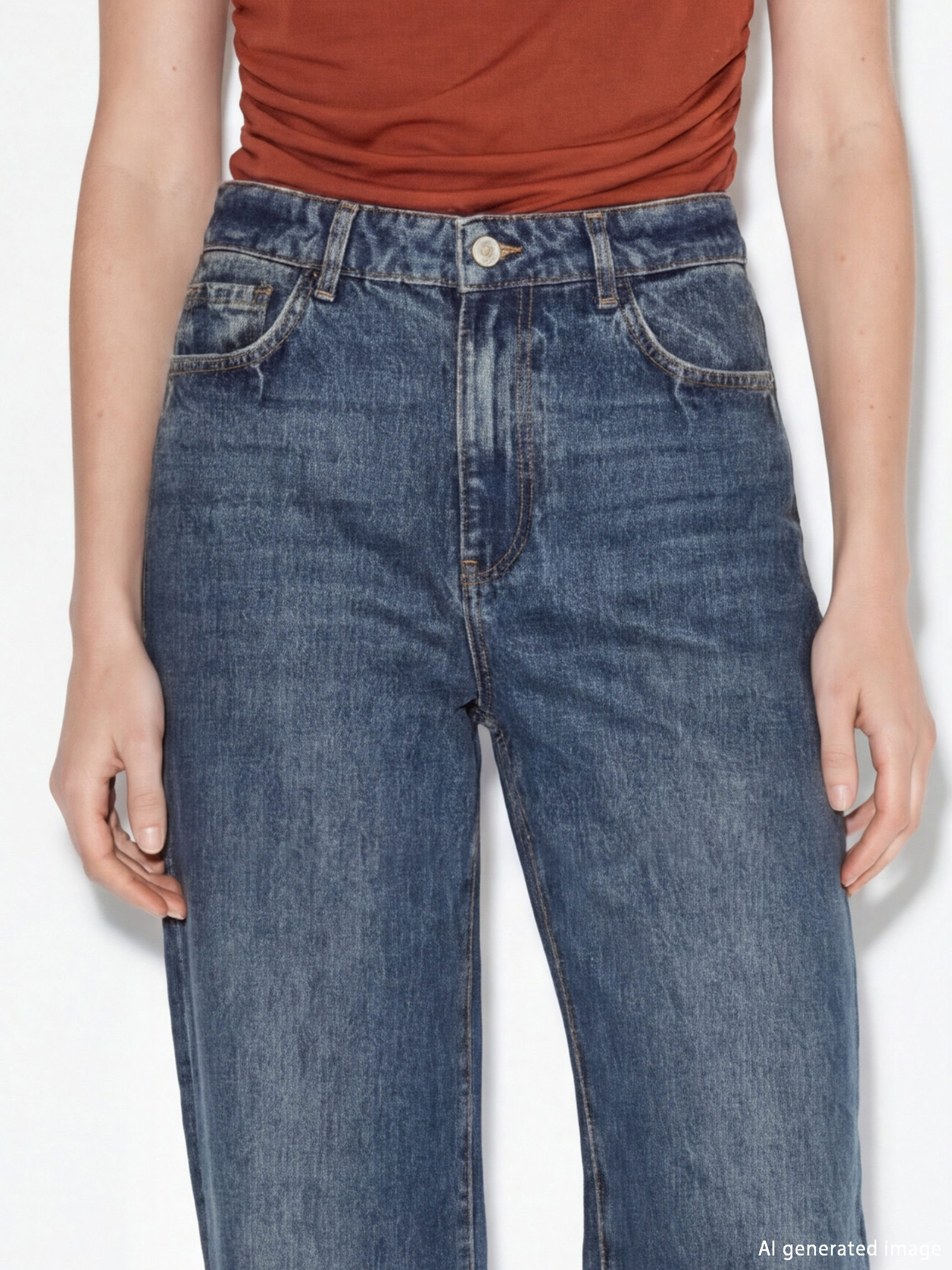 بنطلونات جينز واسعة ومريحة للنساء-2