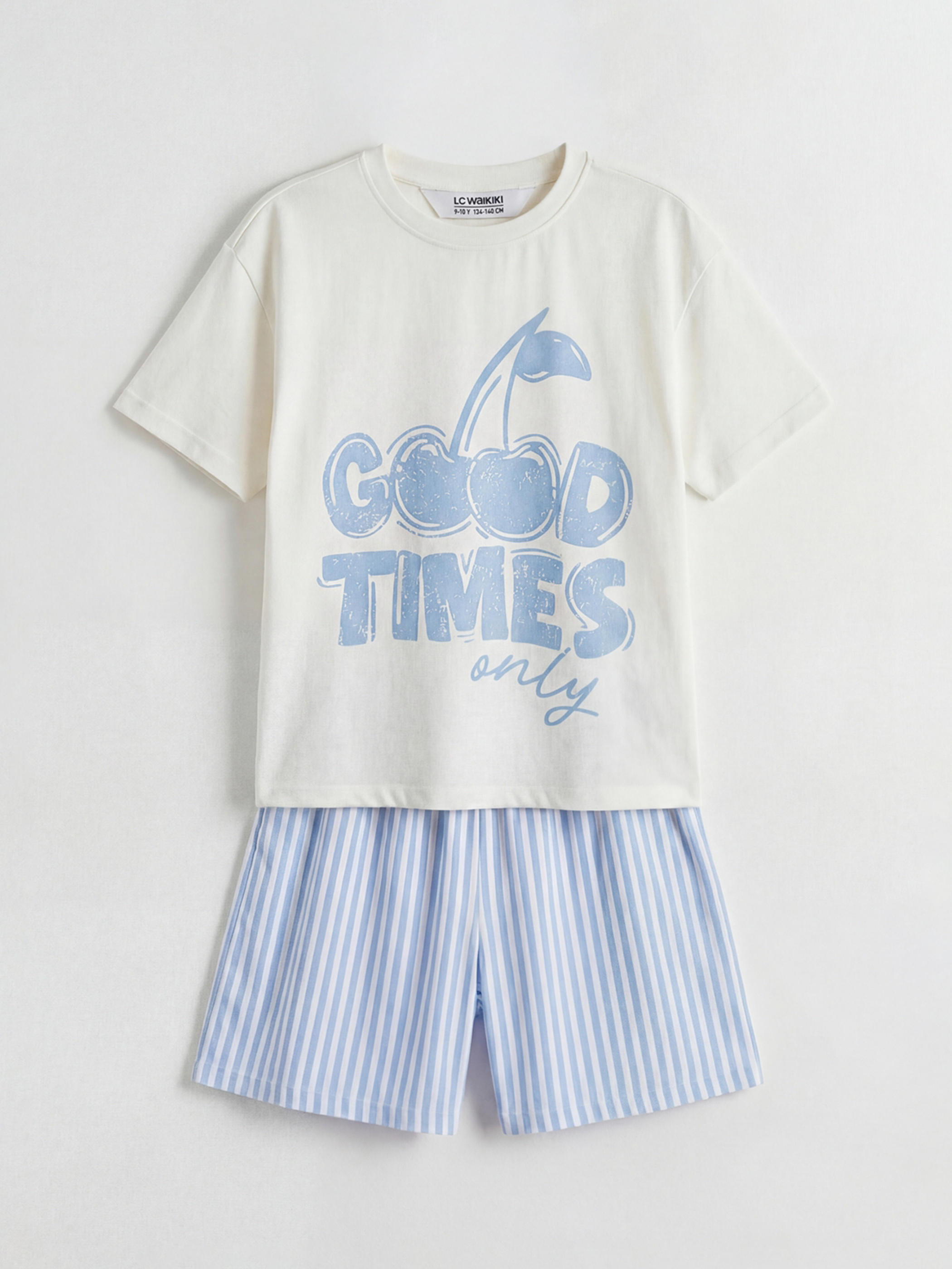 LCW Kids Girl ECRU Shortie Pyjama Set - S6CS57Z4-FDU