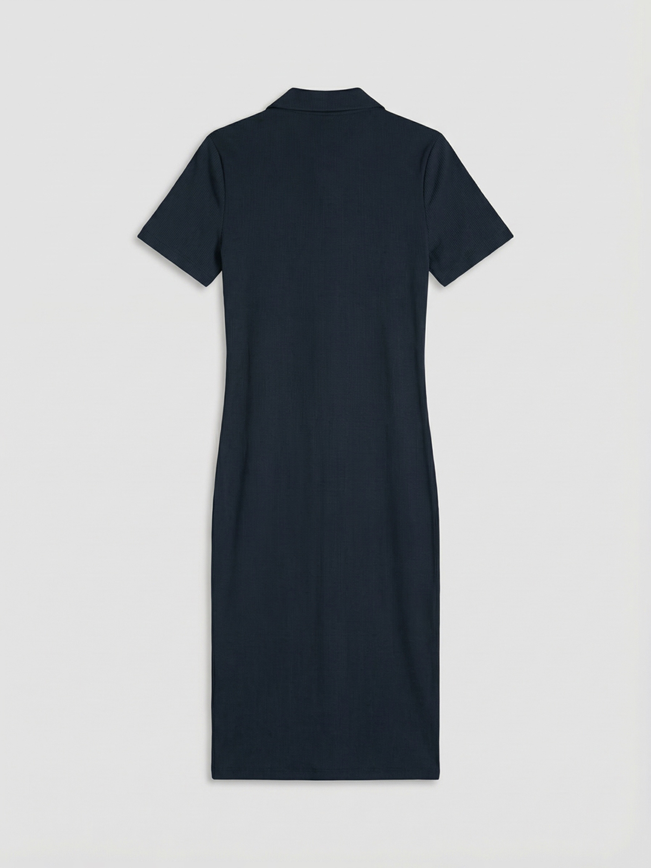 Collared Ribbed Bodycon Dress-5