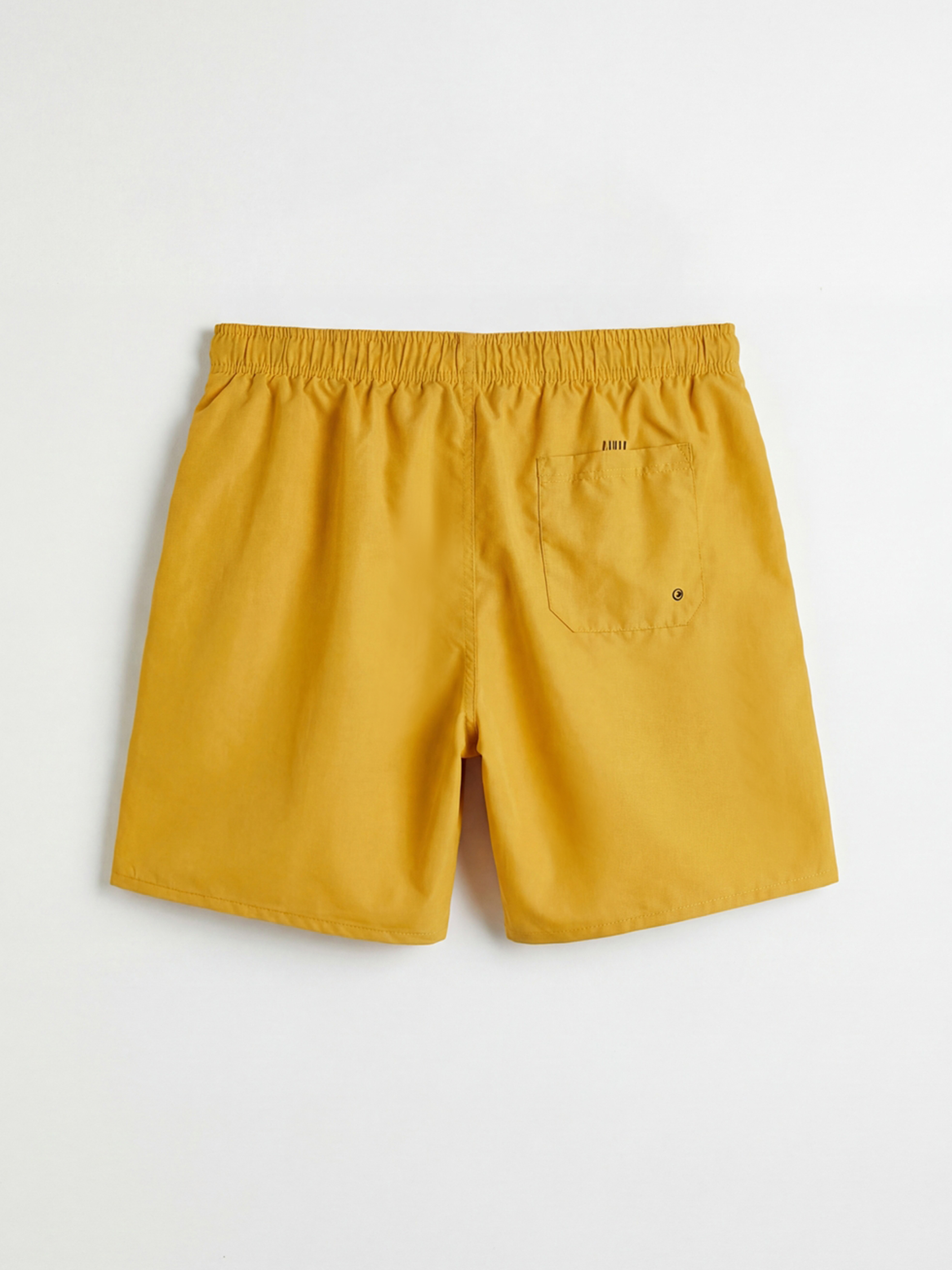 Sarı Diz Hizası Boy Erkek Deniz Şortu-1