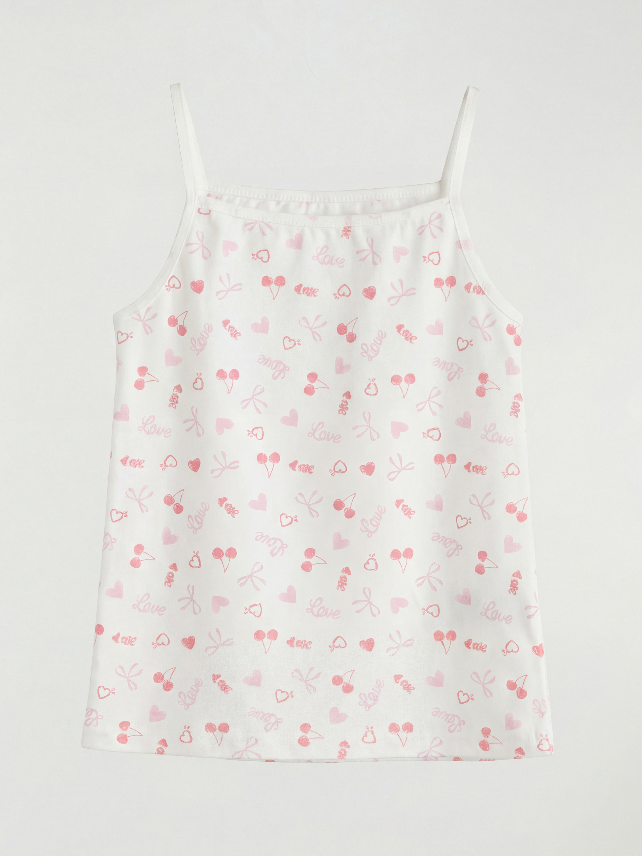 Pembe İp Askılı Kız Çocuk Atlet 2'li-1