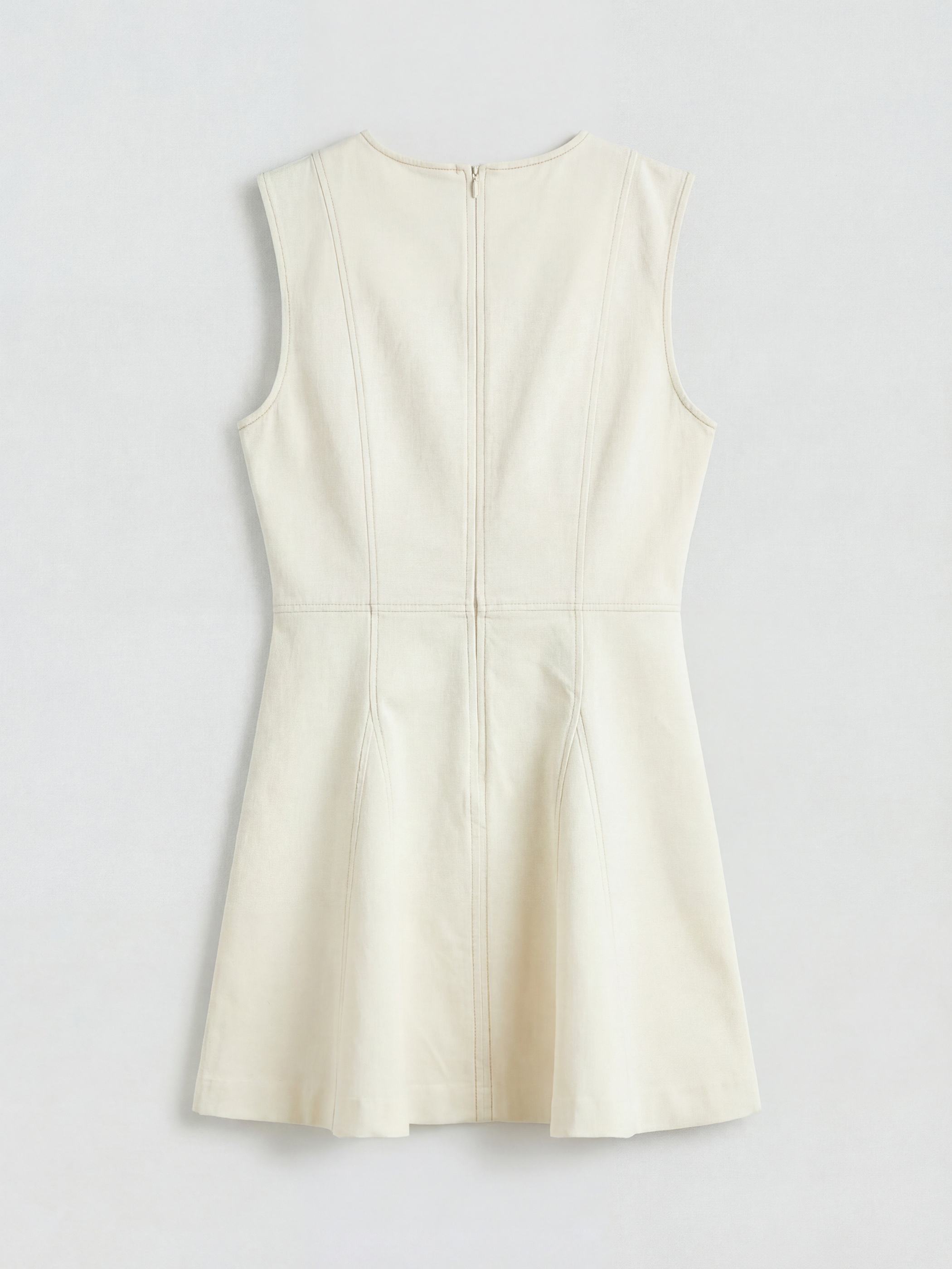 Kaçık Yaka A Kesim Mini Jean Elbise-5