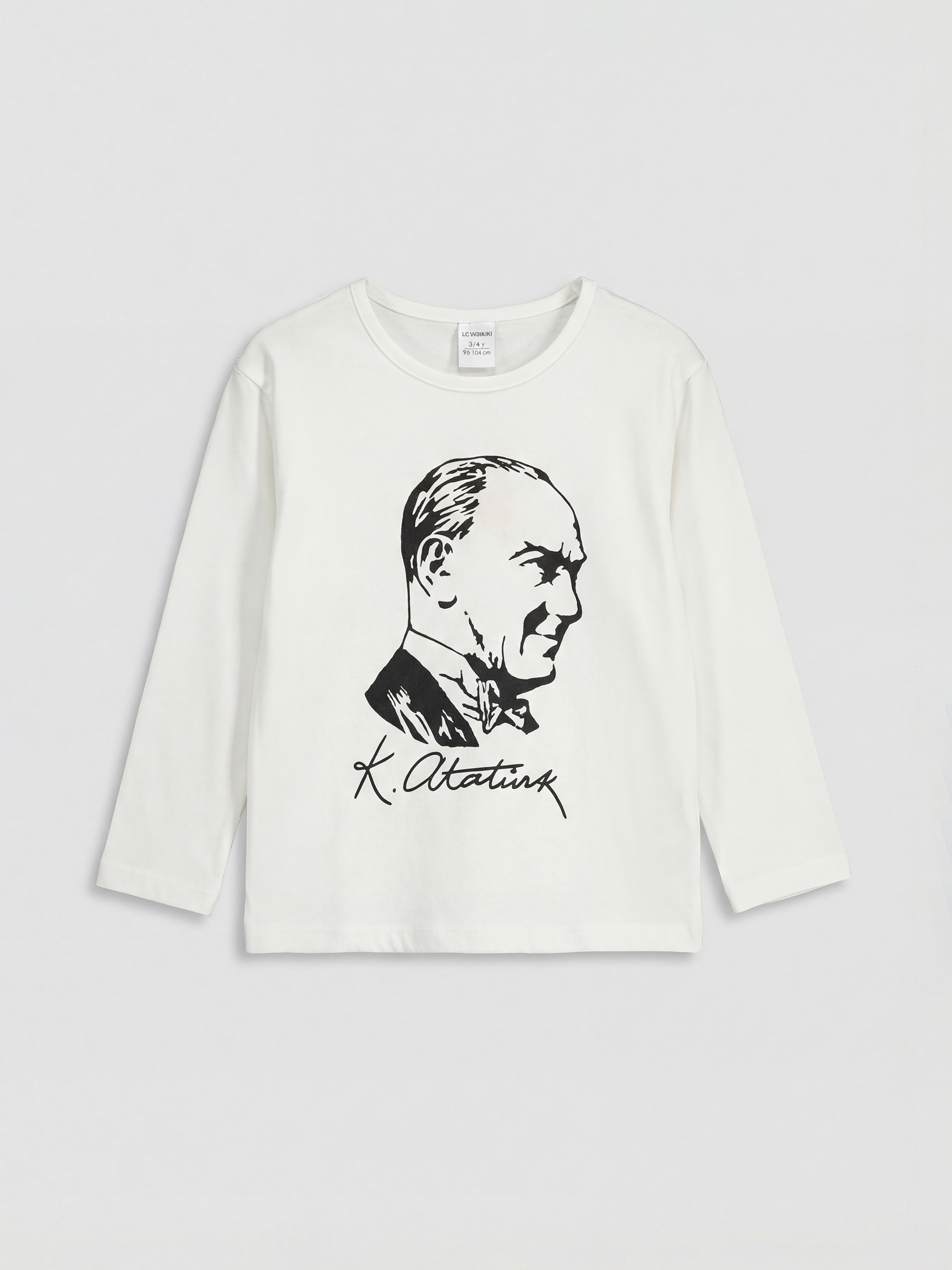 LCW Kids Bisiklet Yaka Atatürk Baskılı Kız Çocuk Tişört - S6DC94Z1-R9J