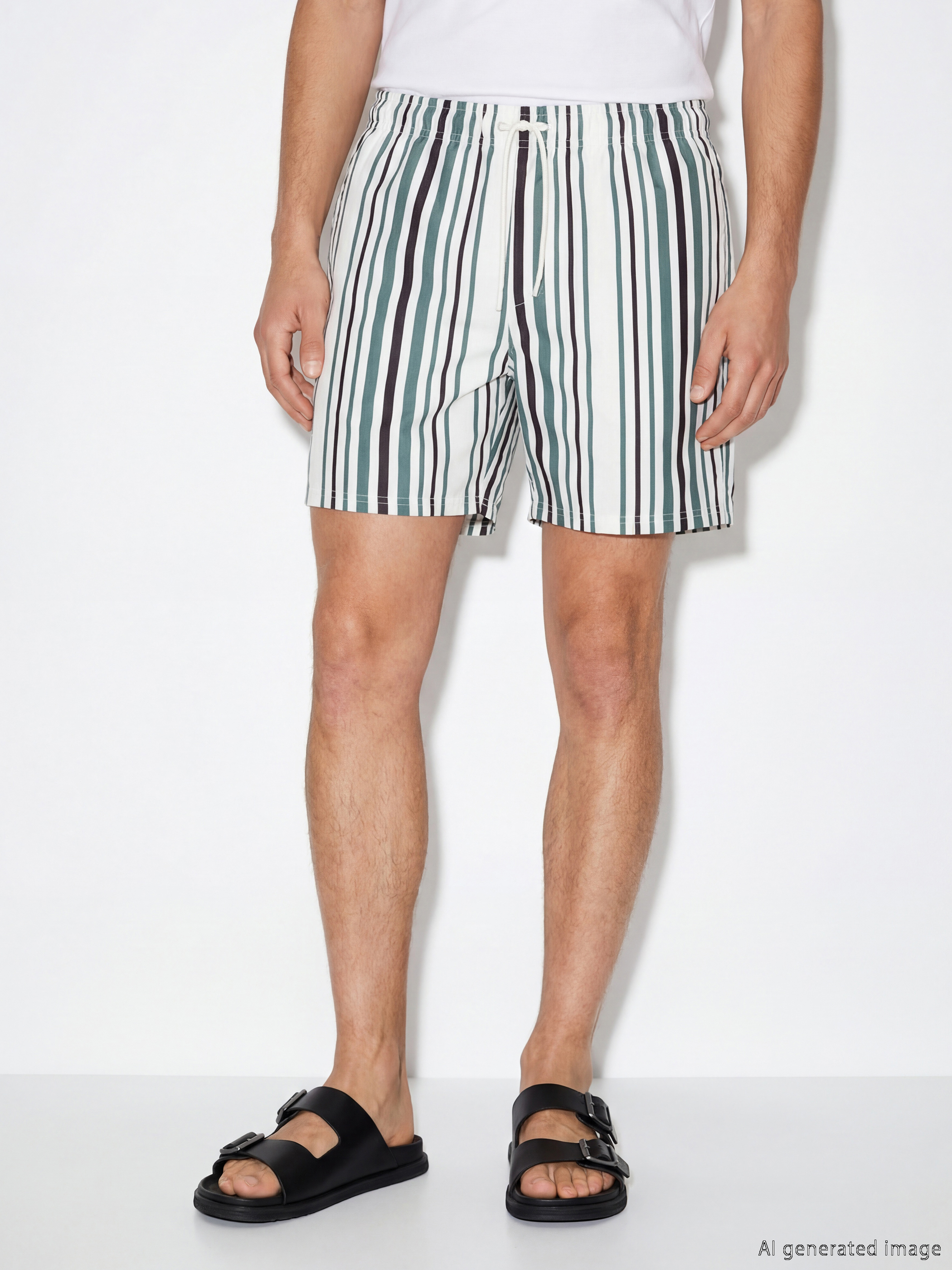 Short Striped Men's Swim Shorts-1
