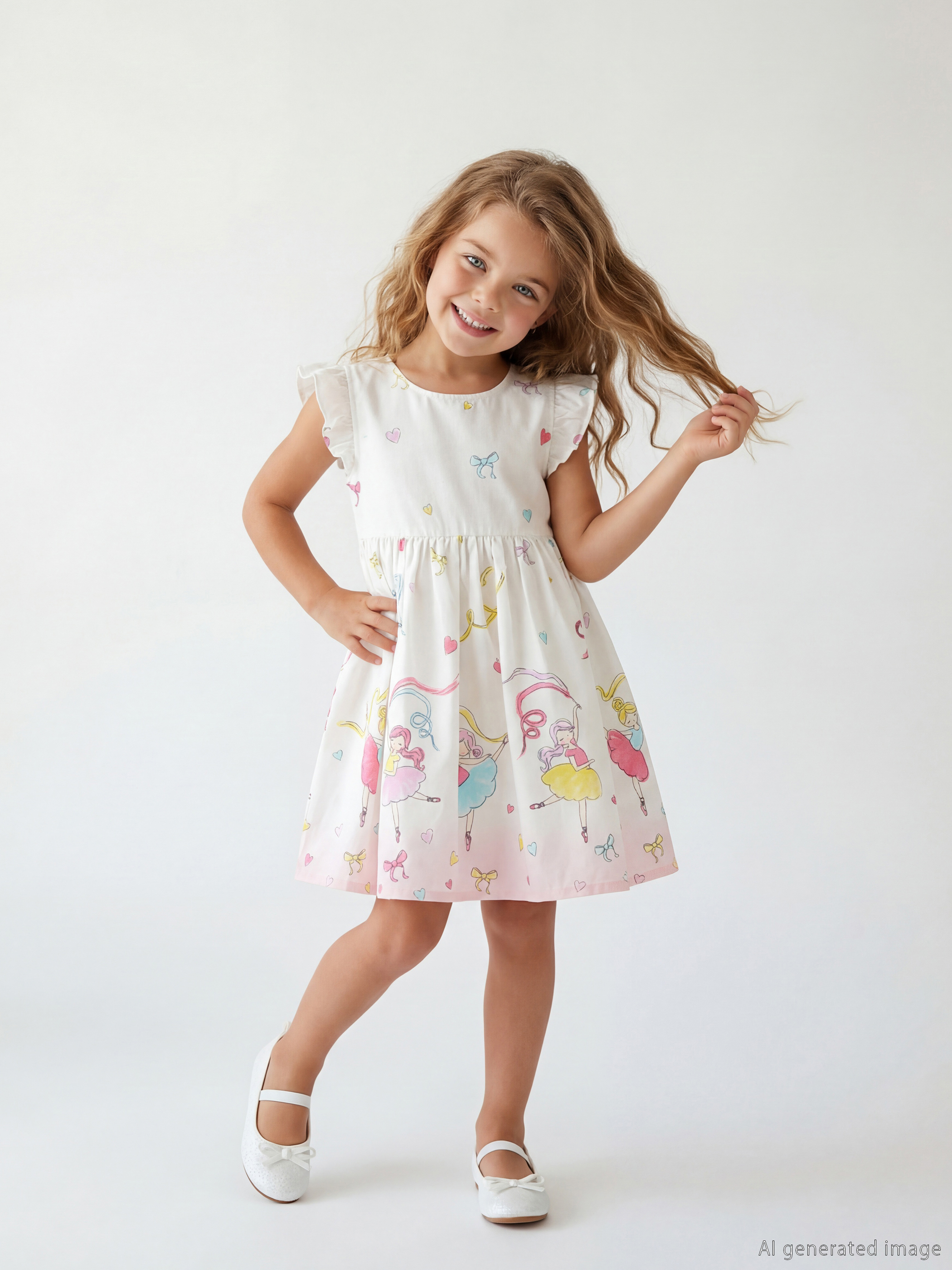 LCW Kids Fiyonk Desenli Kız Çocuk Elbise - S6DJ24Z1-R9J