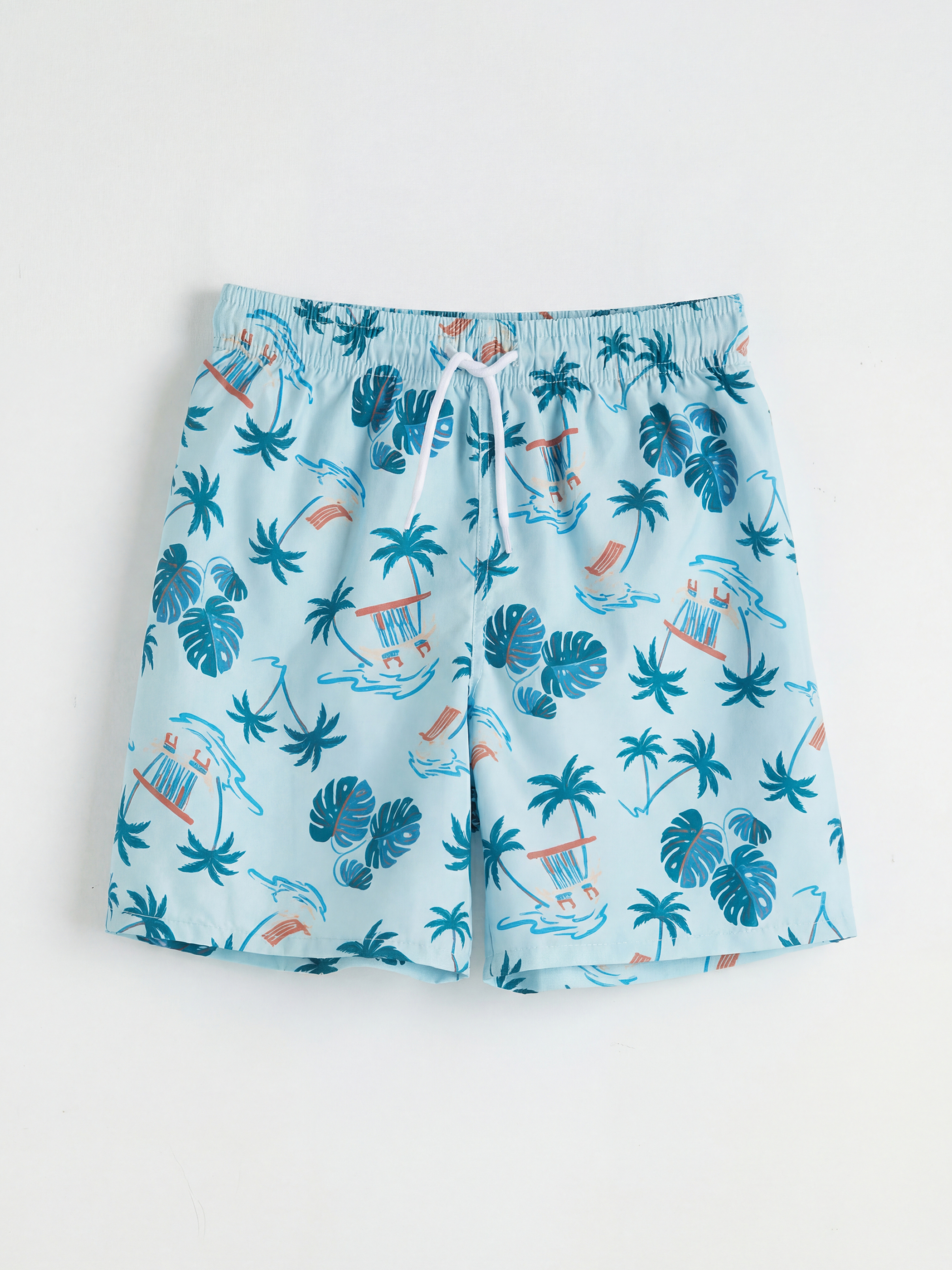 Beyaz Bisiklet Yaka Erkek Çocuk Atlet ve Deniz Şortu-3