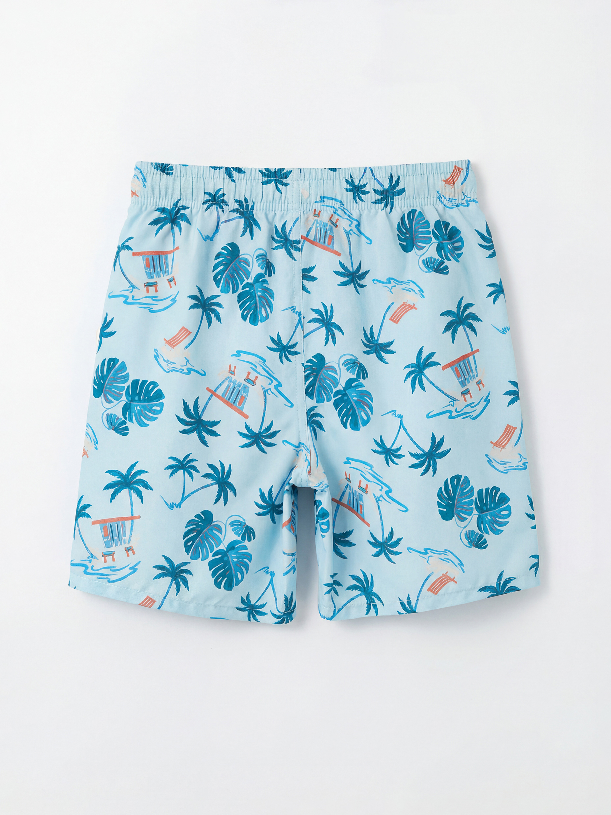 Beyaz Bisiklet Yaka Erkek Çocuk Atlet ve Deniz Şortu-4