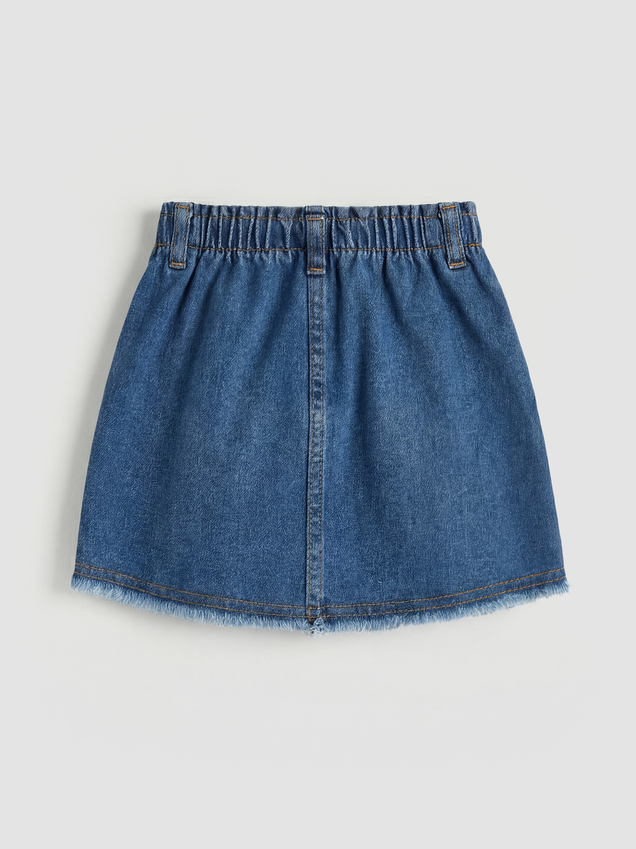 Elastic Waist Girls' Denim Look Skirt-1