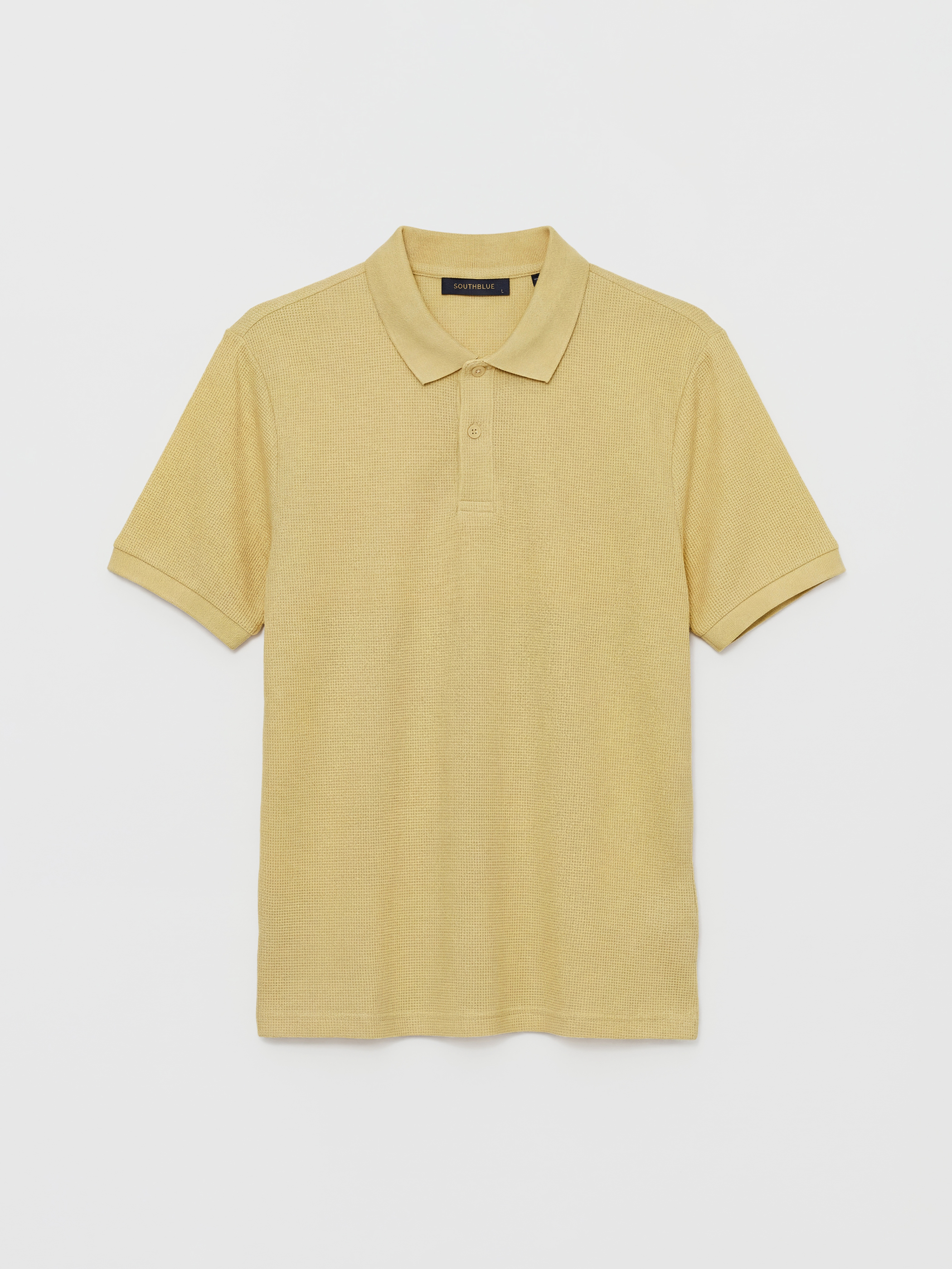 Polo Collar Men's Textured T-Shirt-4