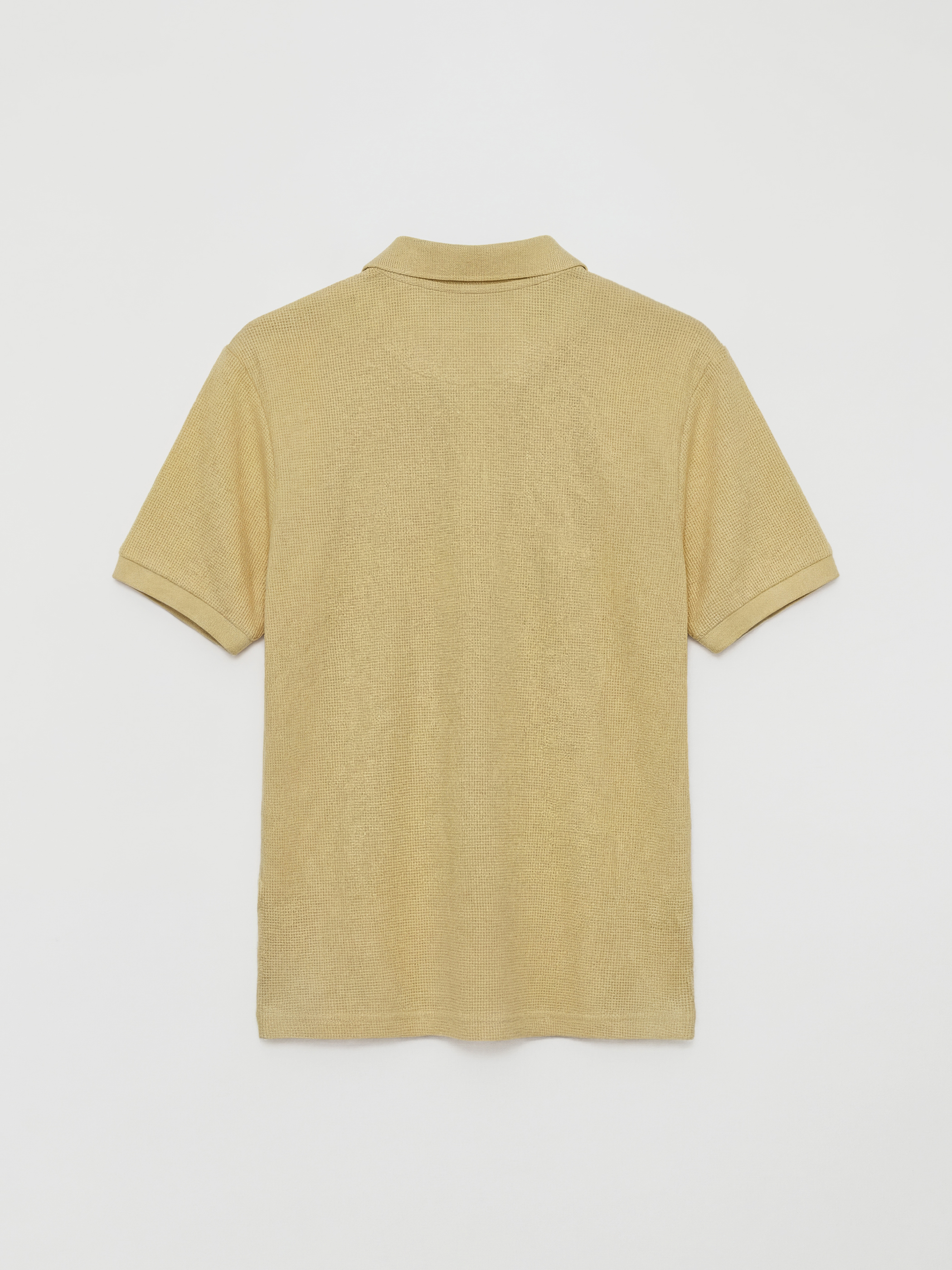 Polo Collar Men's Textured T-Shirt-5