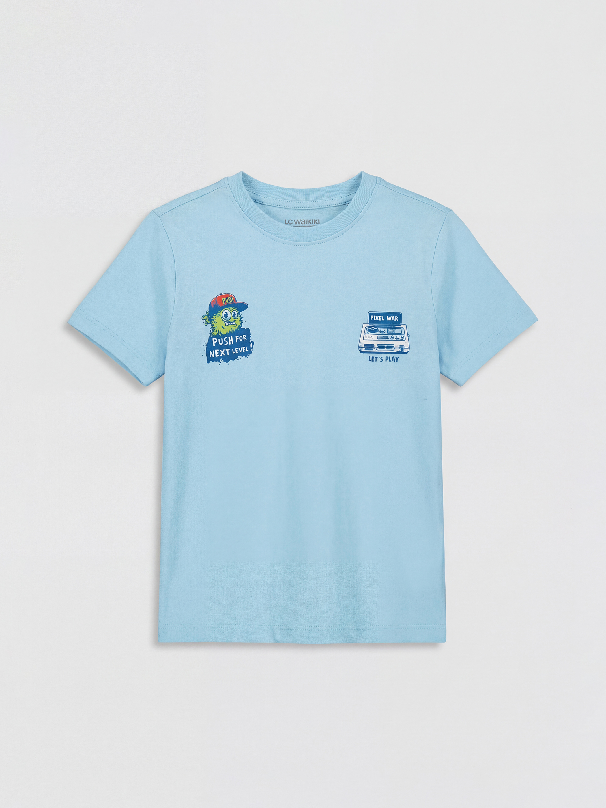 LC WAIKIKI Bisiklet Yaka Baskılı Erkek Çocuk Tişört